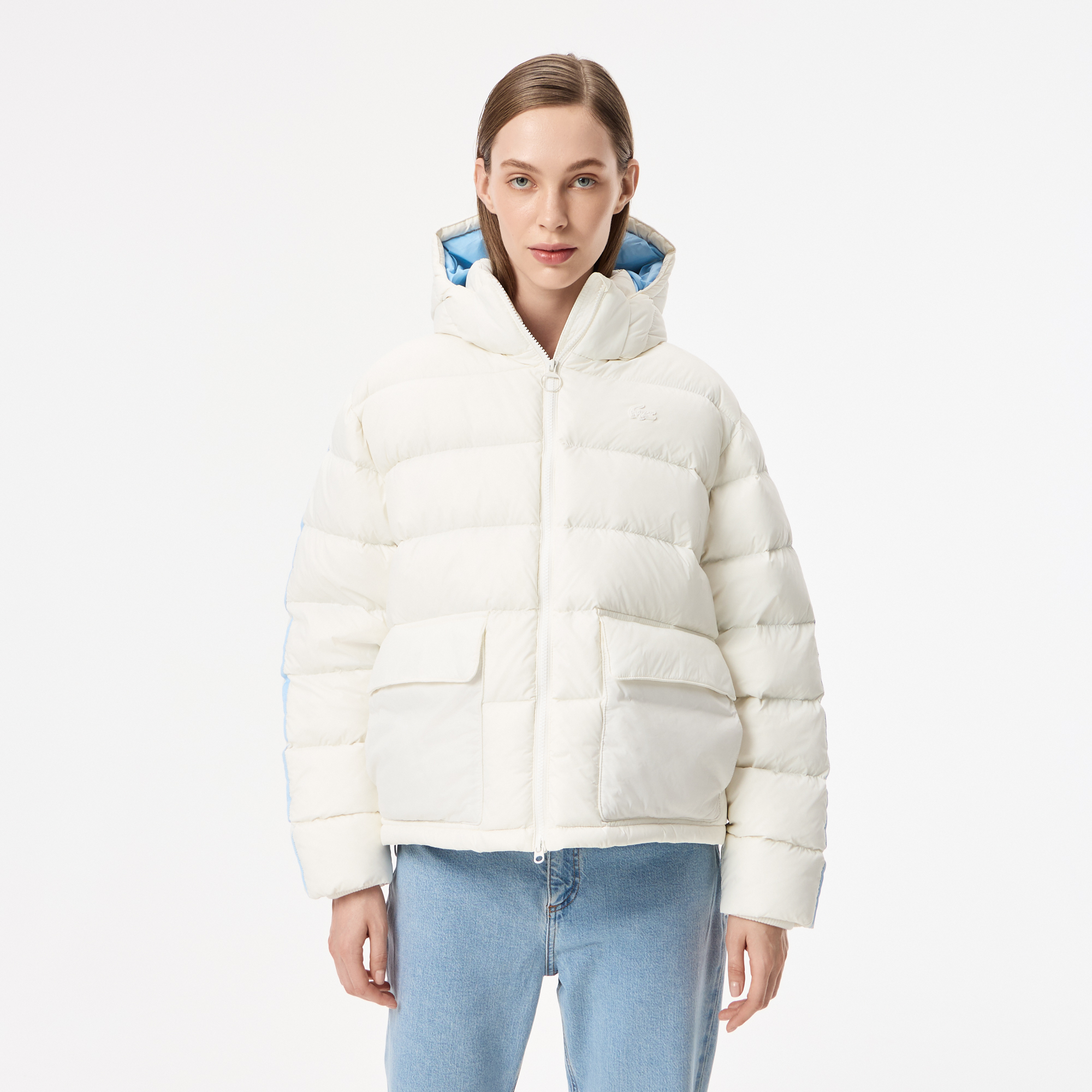 Женская куртка Lacoste молочная, белый, арт. BF2627