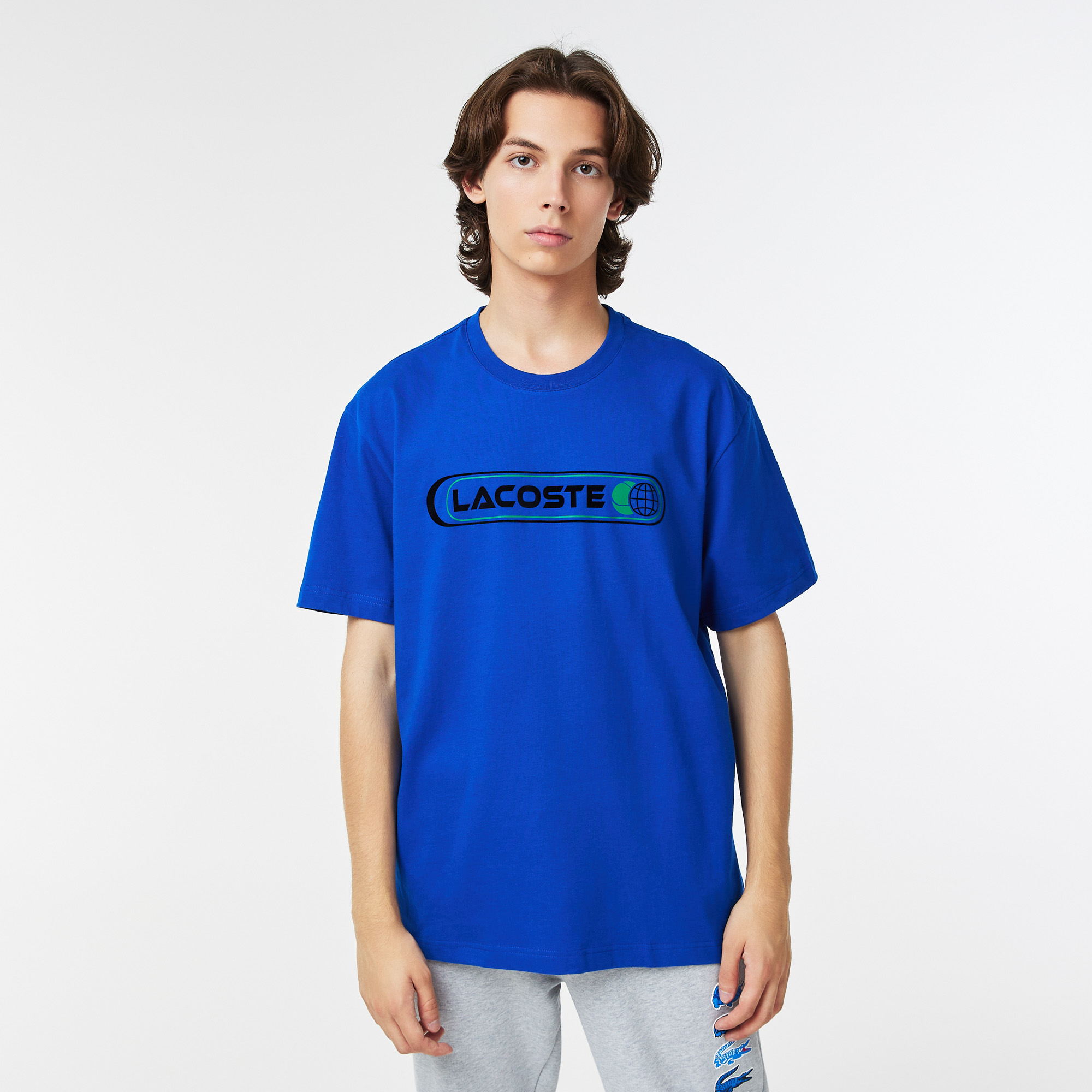 

Мужская футболка Lacoste свободного кроя, Синий