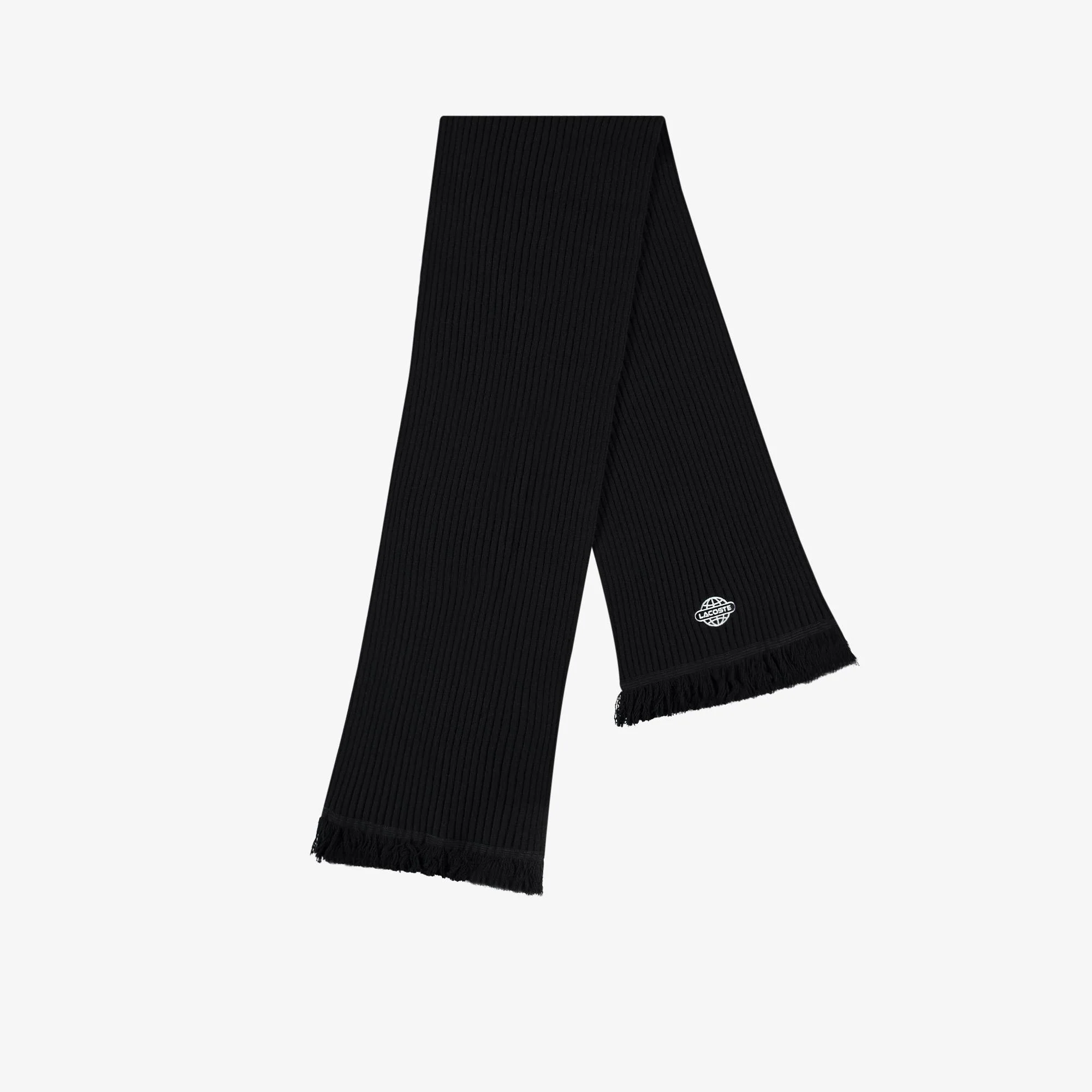 Шарф Lacoste шерстяной, черный, арт. RE2411