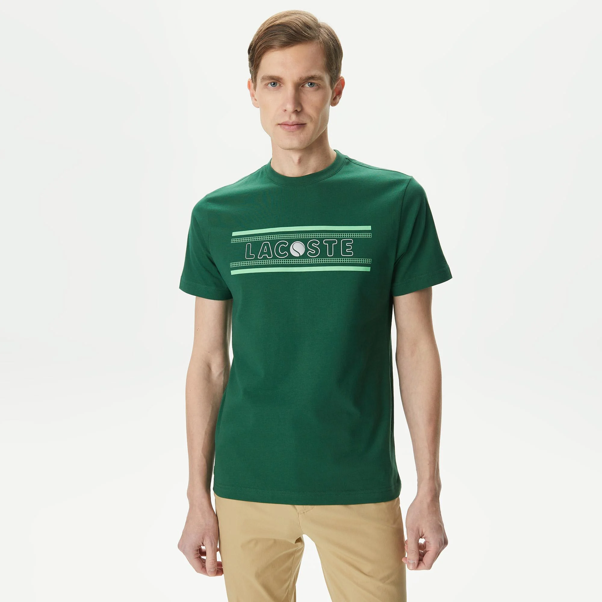 Мужская футболка Lacoste из хлопка, зеленый, арт. TH0401
