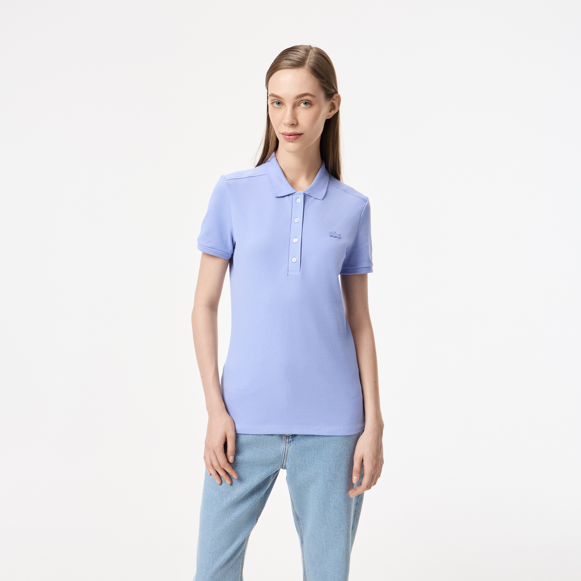 Женское поло Lacoste Slim Fit из эластичного хлопка, синий, арт. PF5462