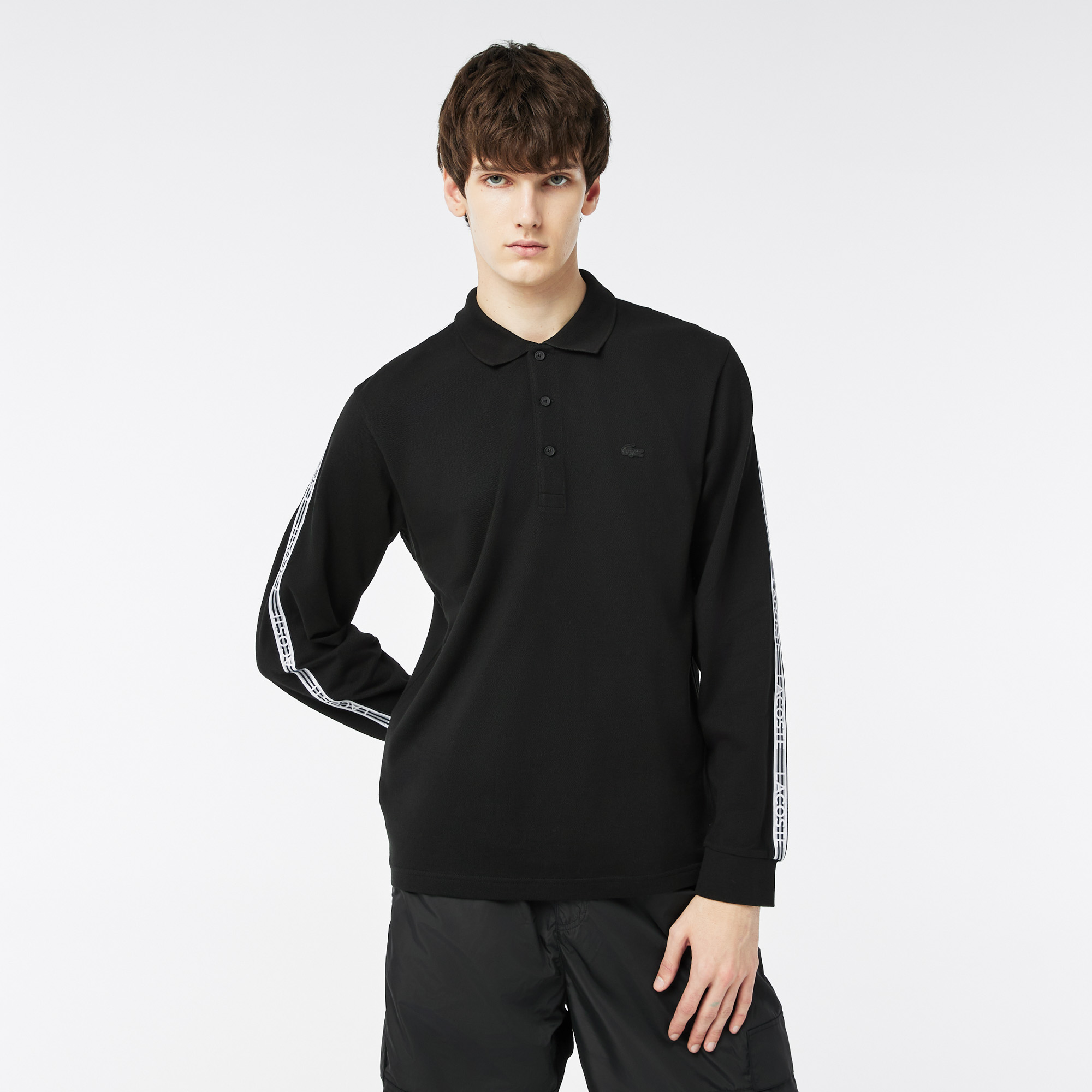 

Мужское поло Lacoste из хлопка, Чёрный