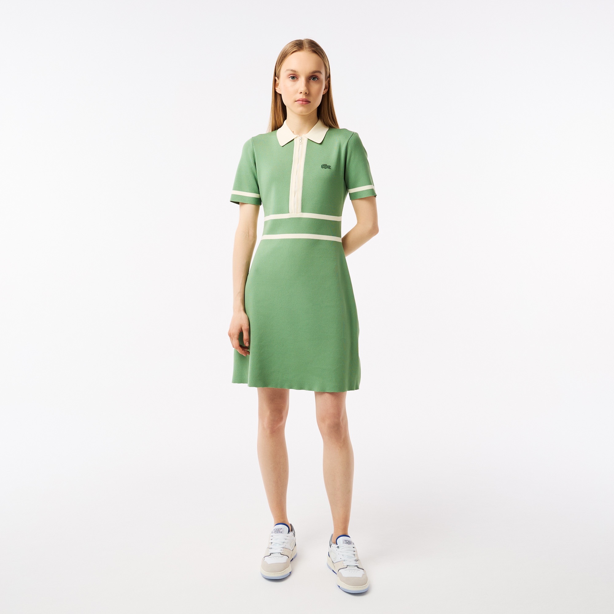 Женское платье Lacoste Contrast Seam, зеленый, арт. EF0231P