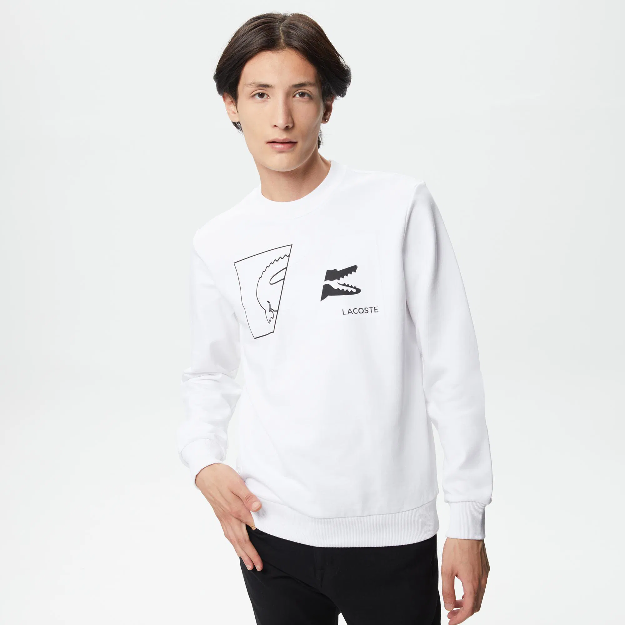 Свитшот Lacoste с принтом, белый, арт. SH2420