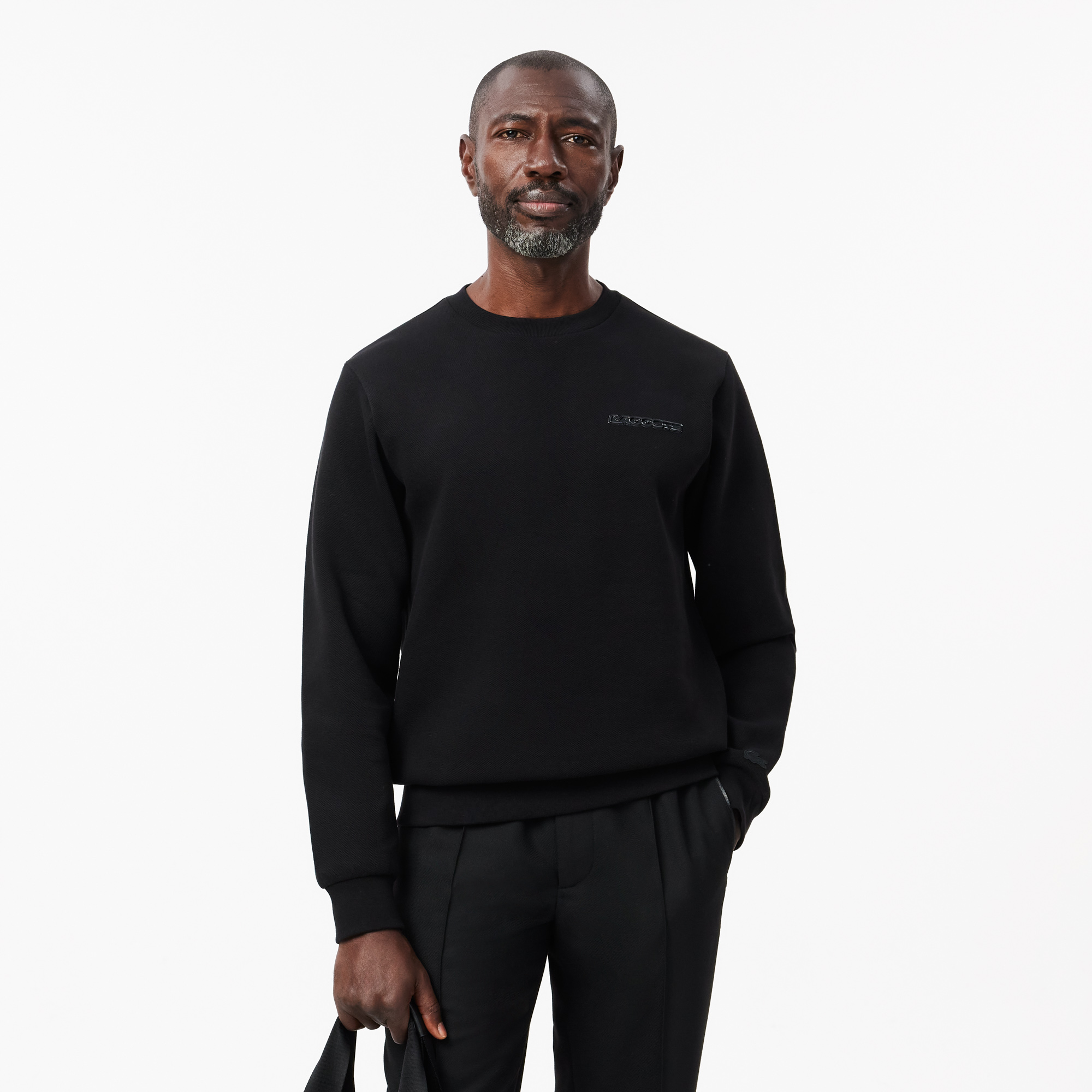 

Мужской хлопковый свитшот Lacoste, Чёрный