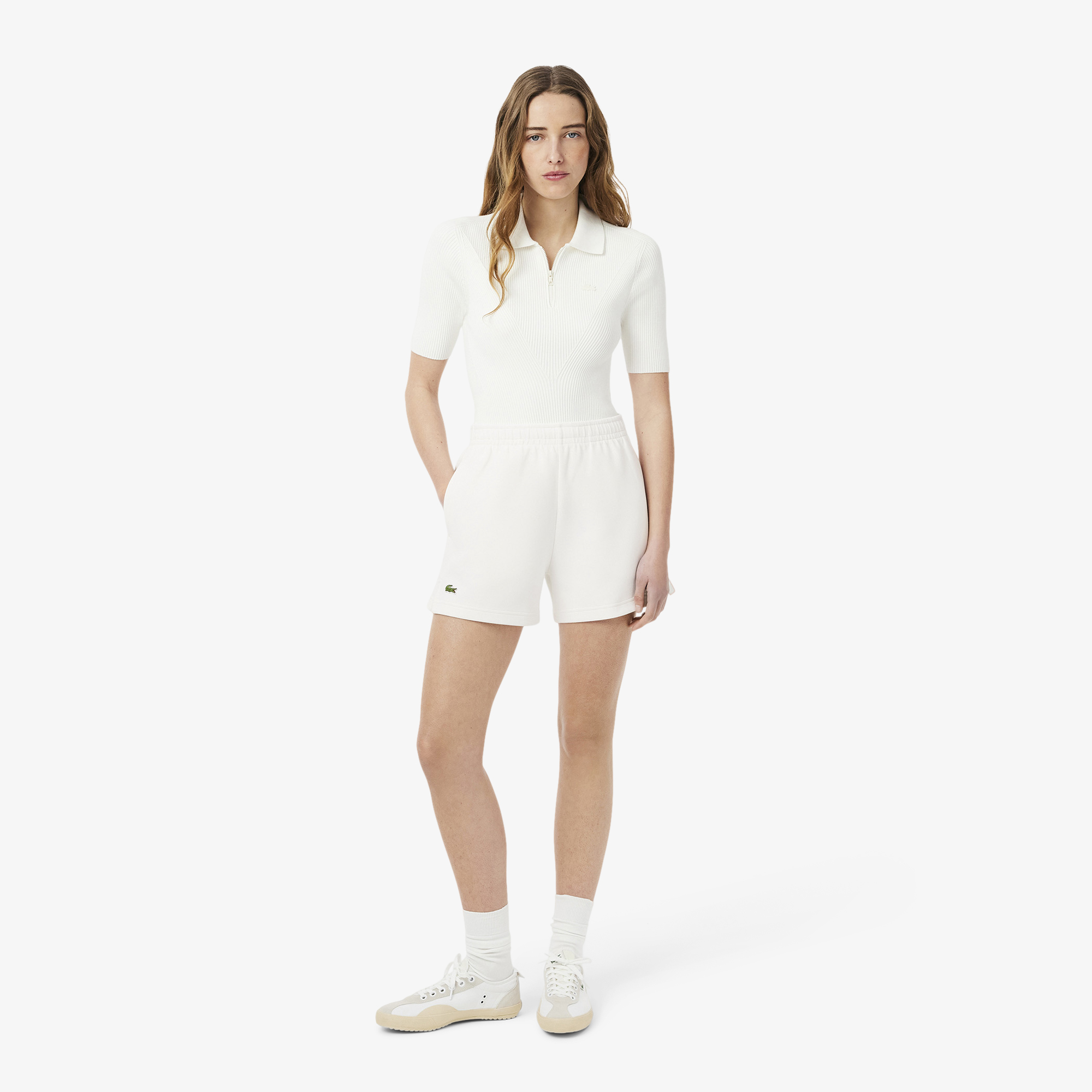 

Женские шорты Lacoste из смеси органического хлопка, Белый