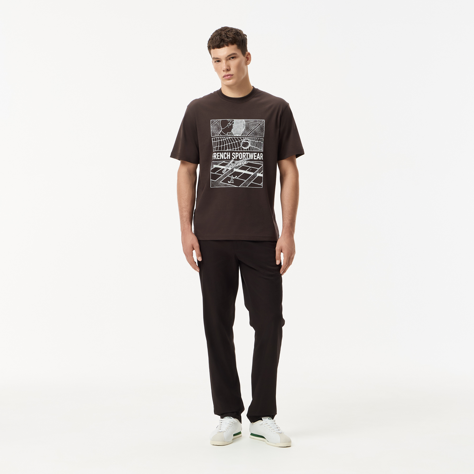 Мужские брюки Lacoste из эластичного хлопка, коричневый, арт. HH3332