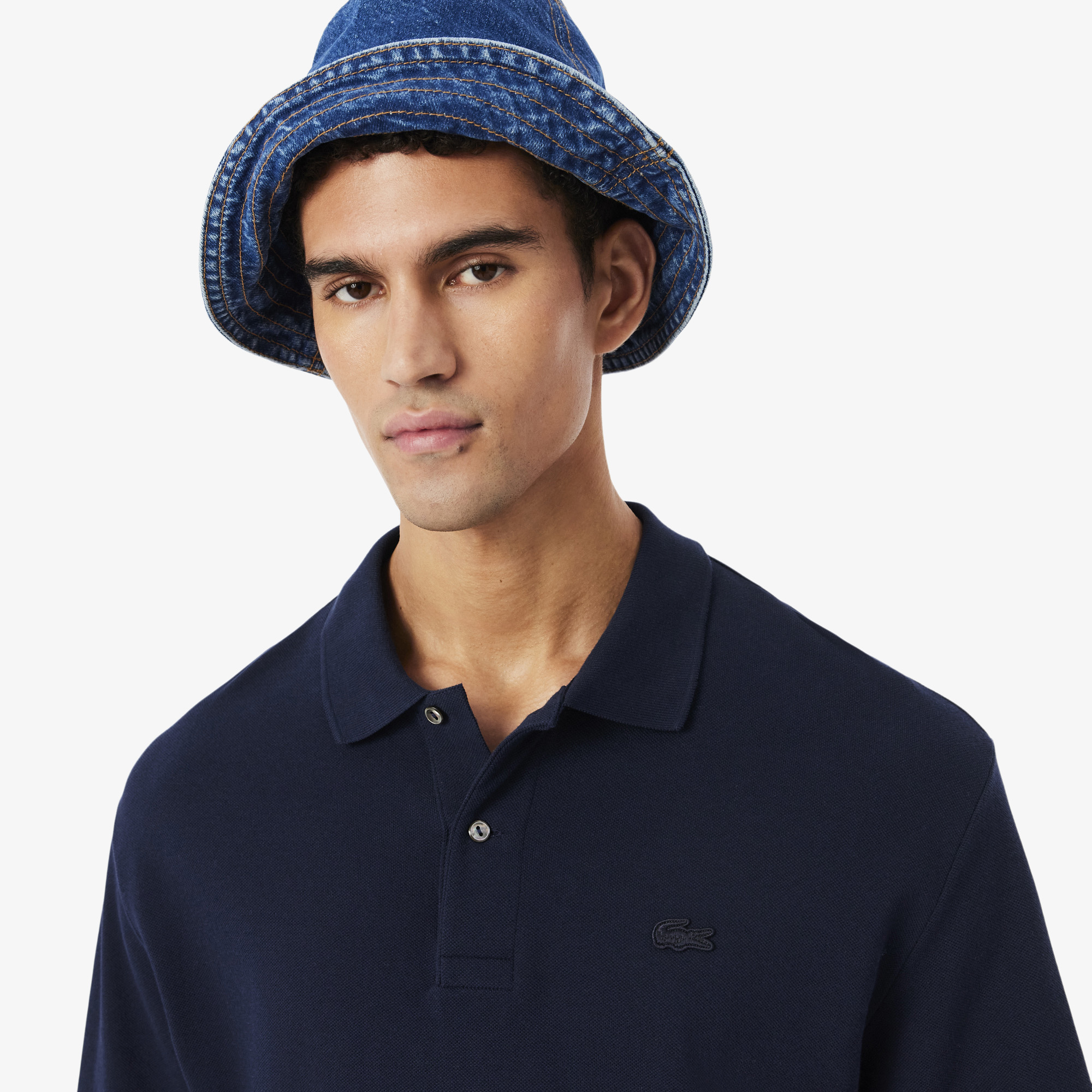 Мужская рубашка-поло Lacoste свободного кроя из плотного хлопка 2