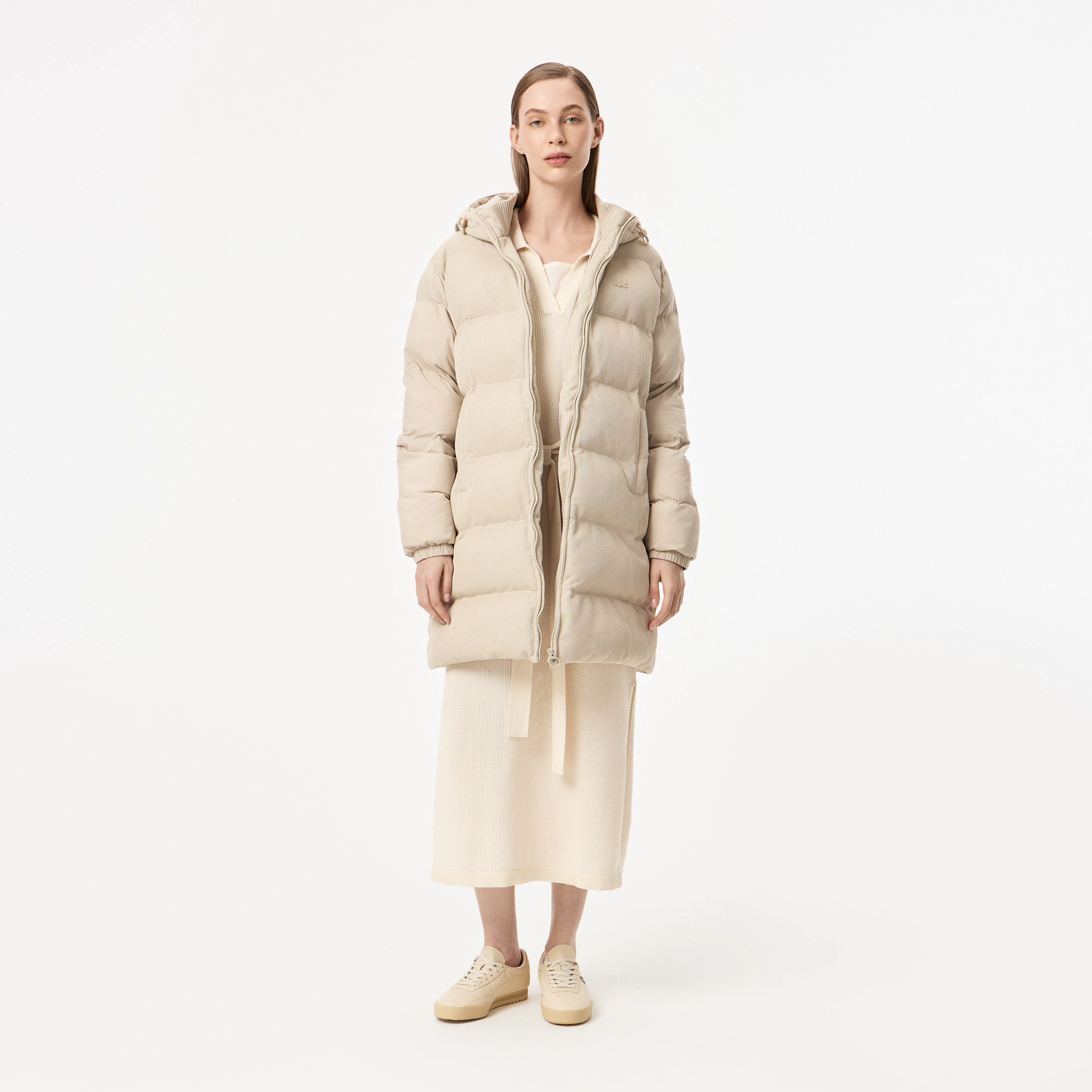 

Женский короткий пуховик Lacoste, Бежевый