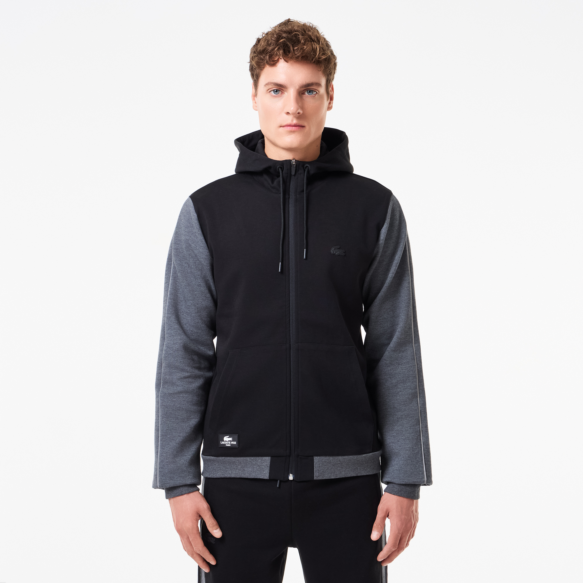 

Мужская толстовка Lacoste приталенного кроя, Чёрный