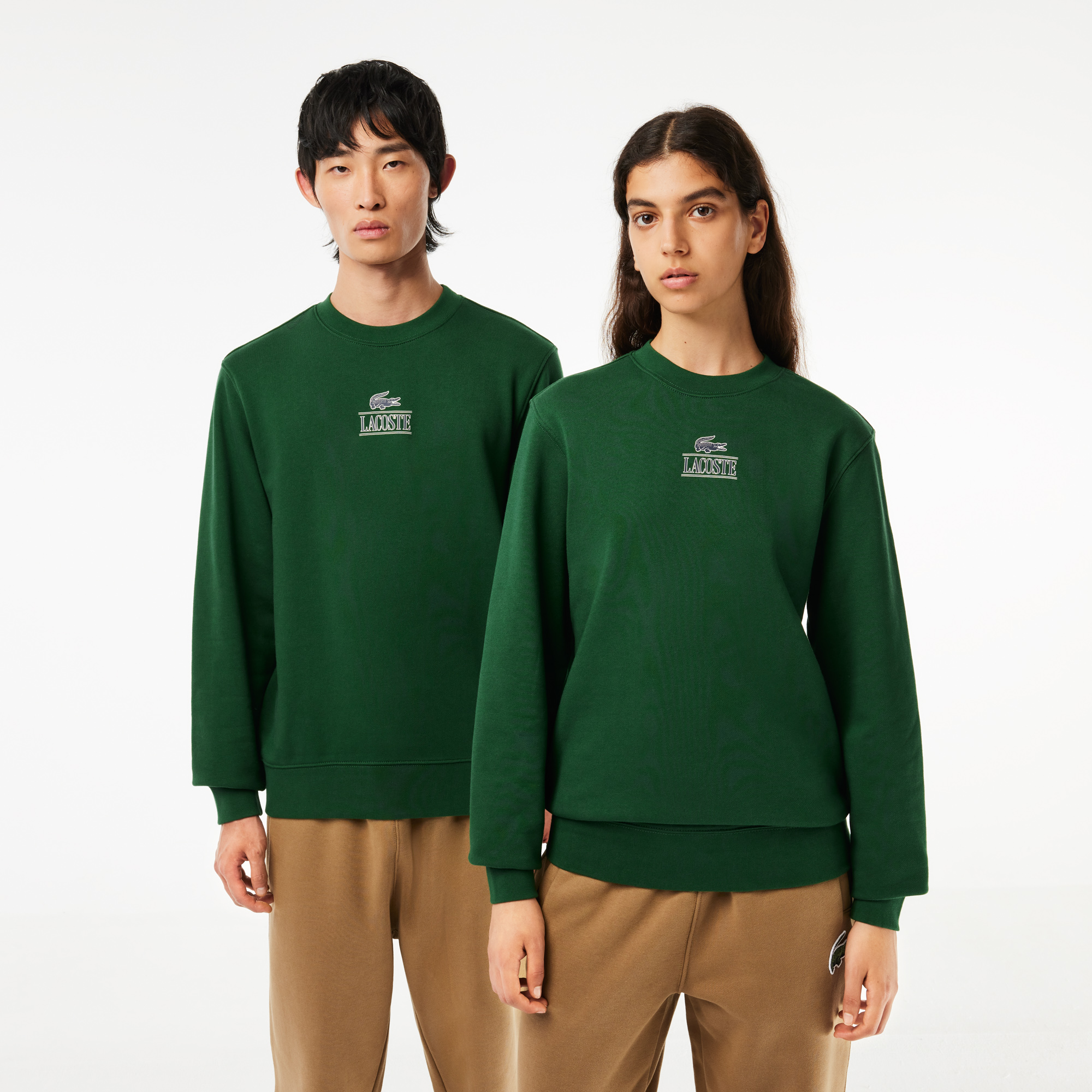 

Хлопковый свитшот Lacoste унисекс, Зелёный