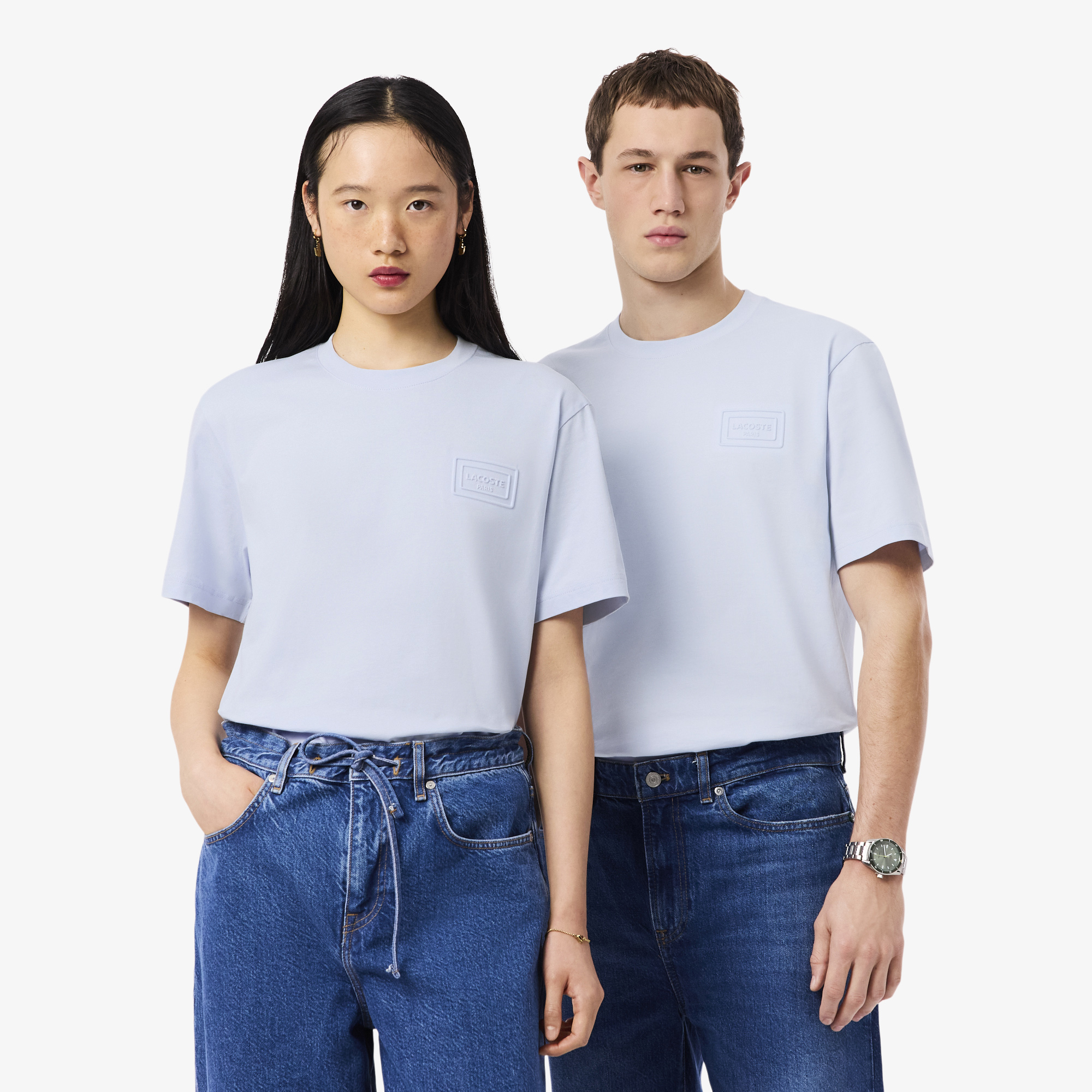 

Хлопковая футболка Lacoste унисекс, Голубой