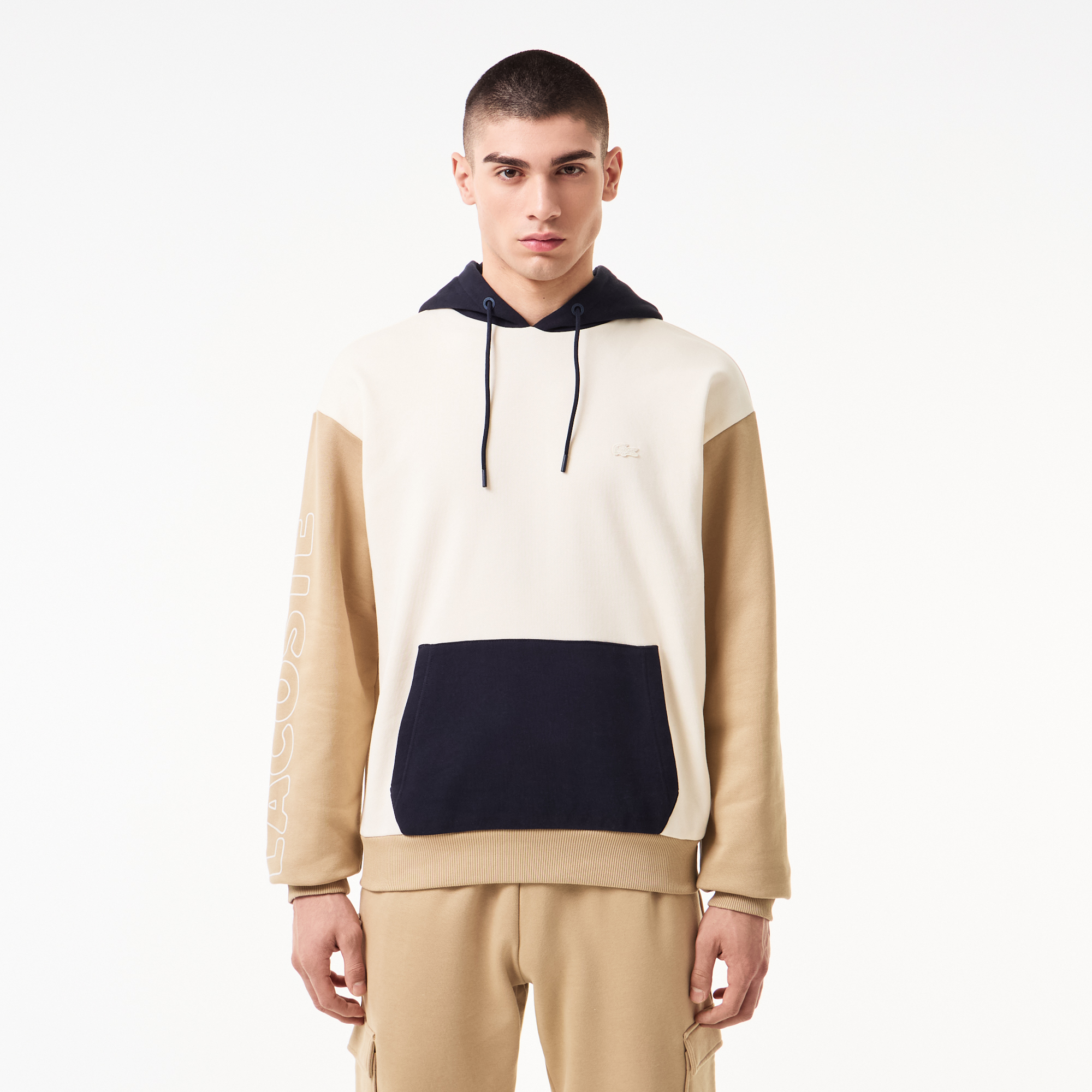 Мужская толстовка Lacoste с капюшоном, бежевый, арт. SH2514