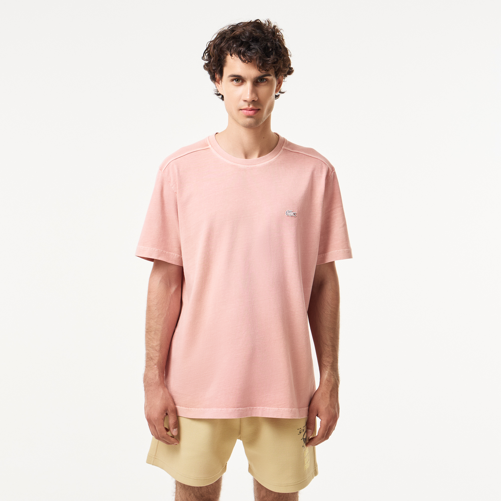 Мужская хлопковая футболка Lacoste, розовый, арт. TH0426