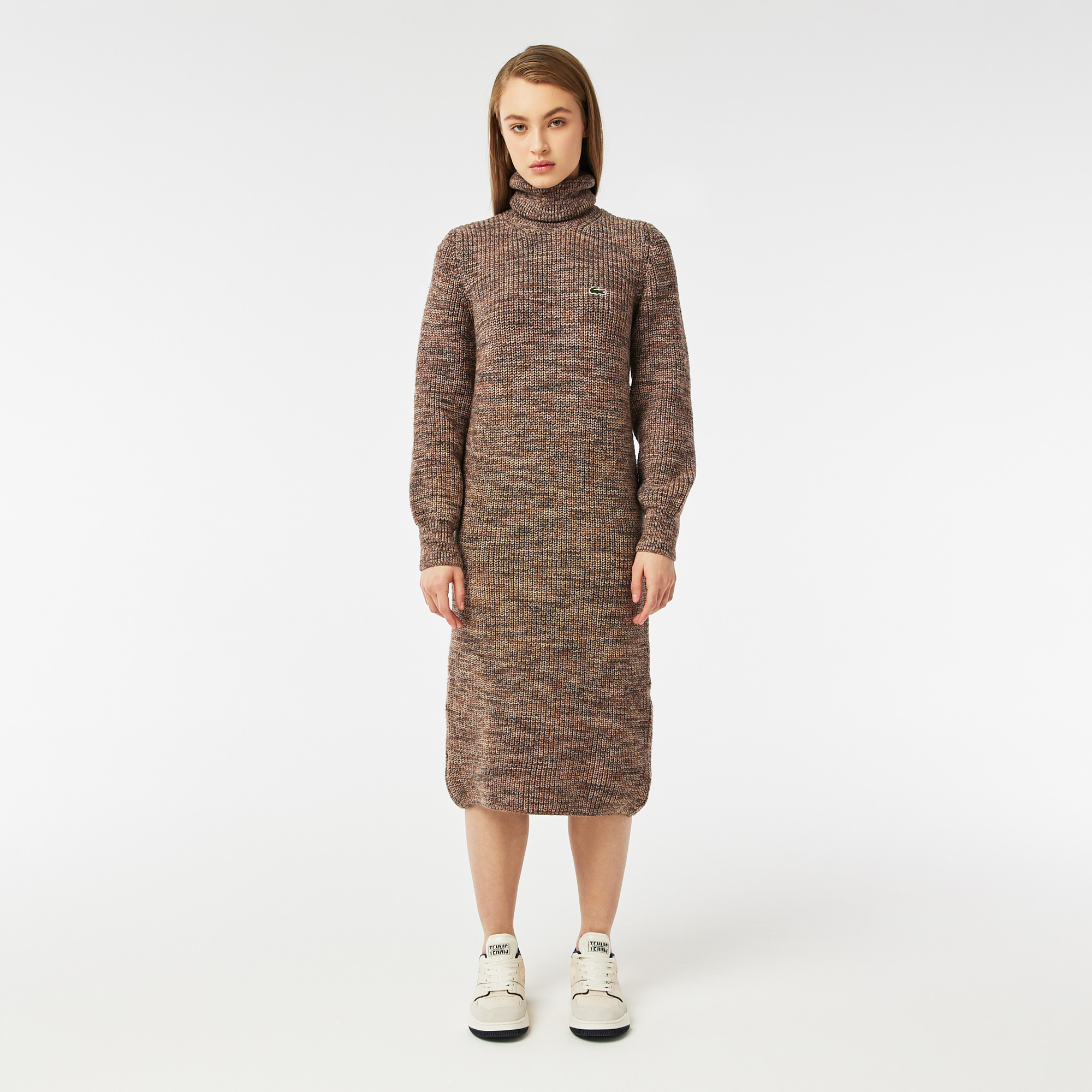 Платье Lacoste с высоким воротом, коричневый, арт. EF2415