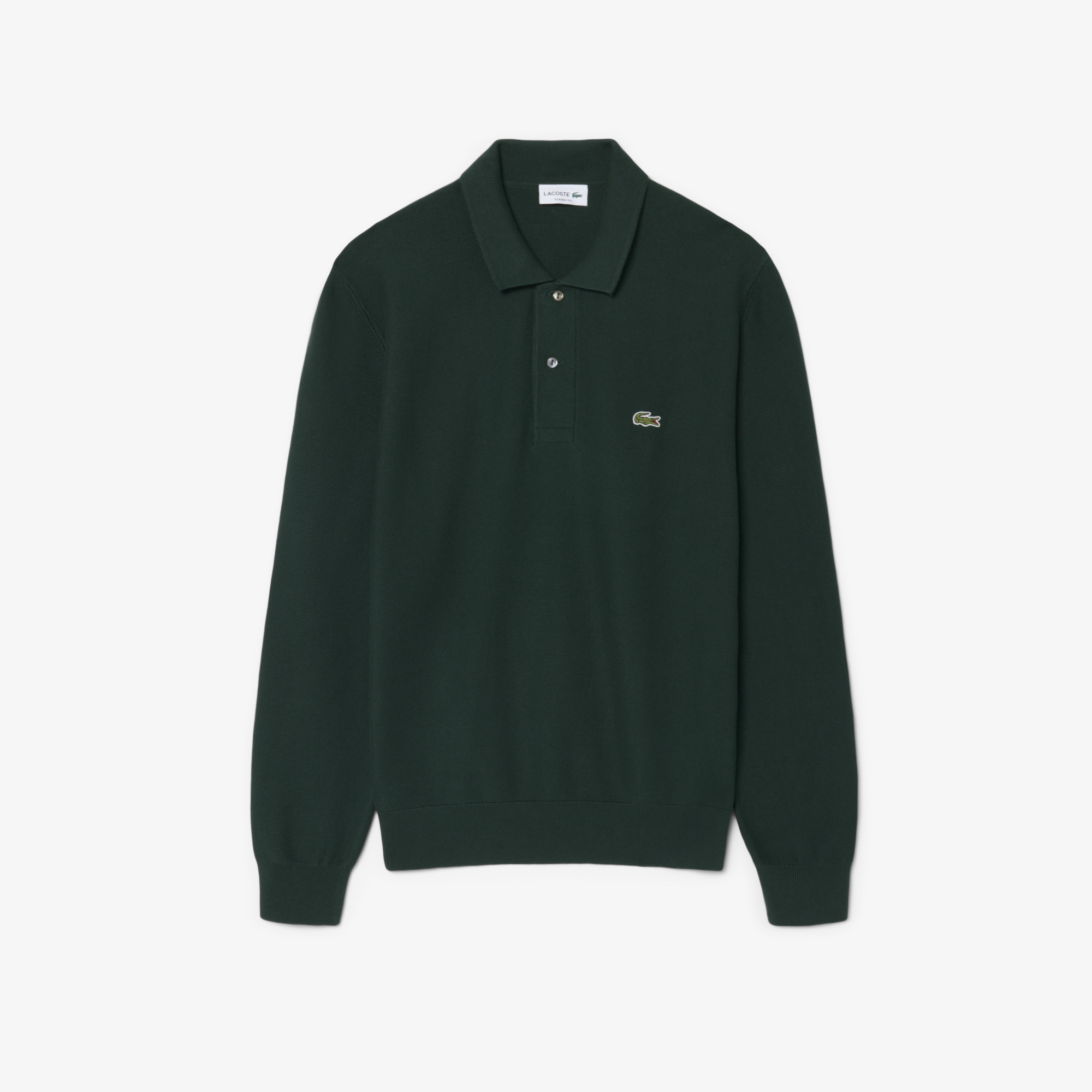 Мужской трикотажный свитер-поло Lacoste с длинным рукавом