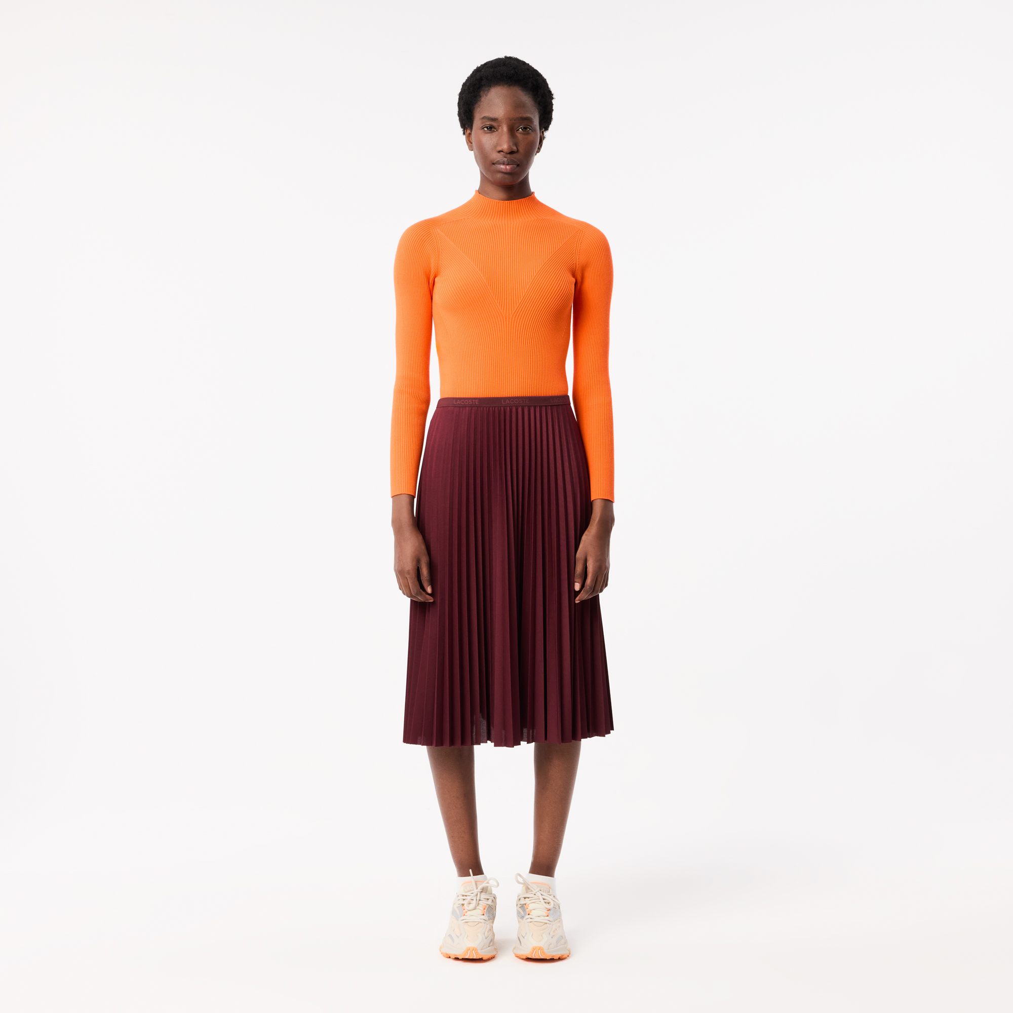 Женская плиссированная юбка Lacoste, красный, арт. JF8050