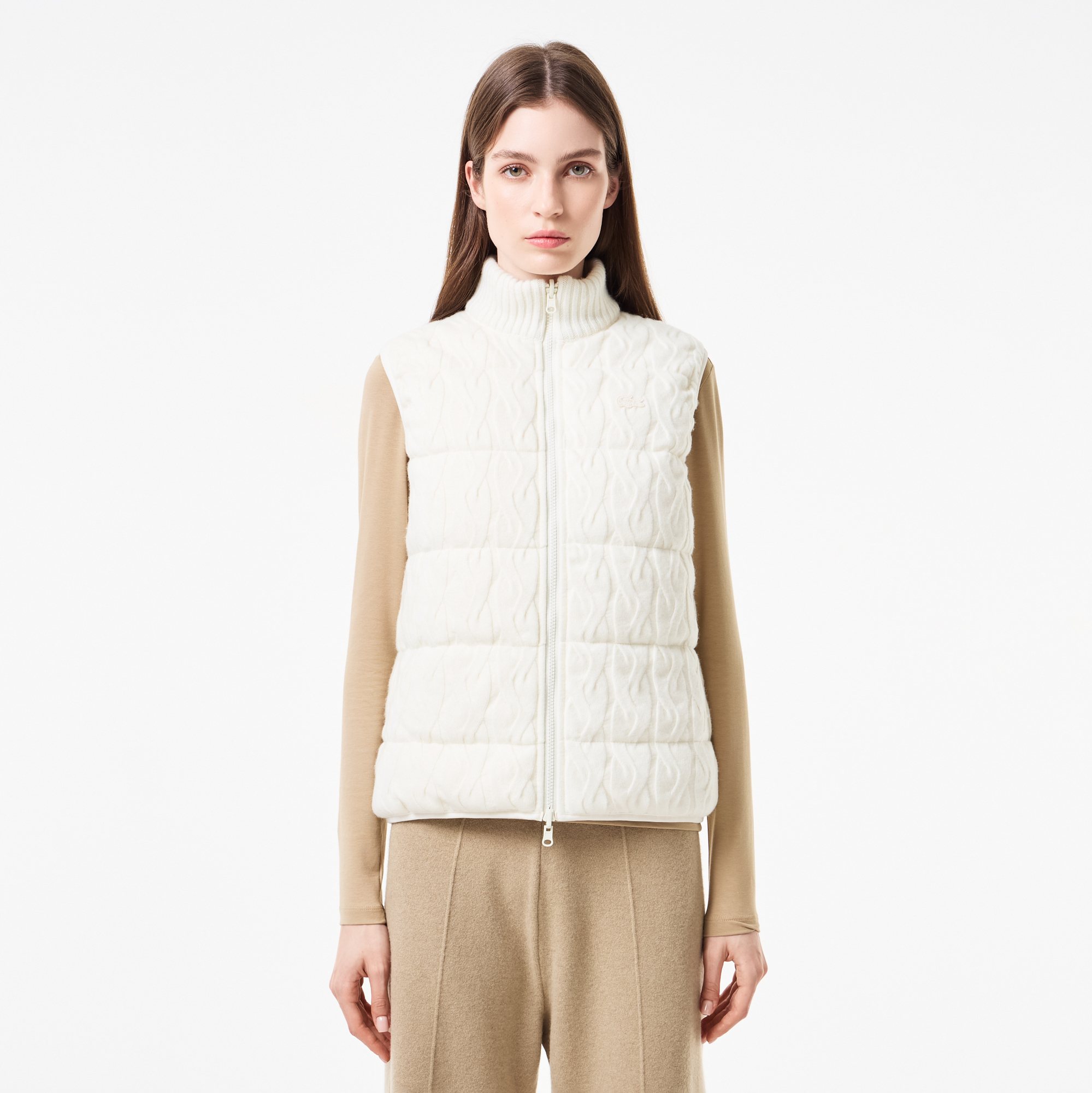 

Женский утепленный двусторонний жилет Lacoste, Белый