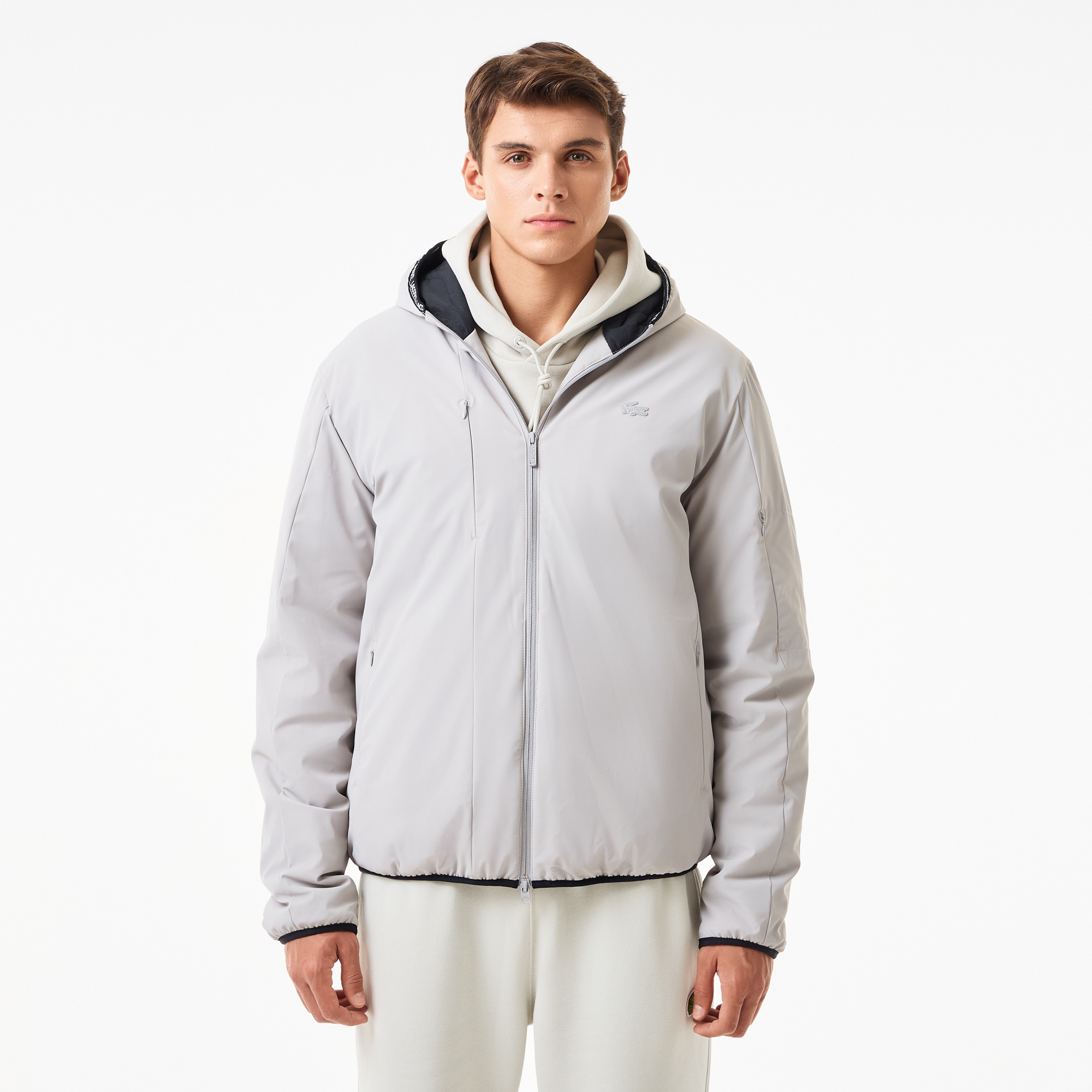 Мужская водоустойчивая ветровка Lacoste с капюшоном, серый, арт. BH2511R