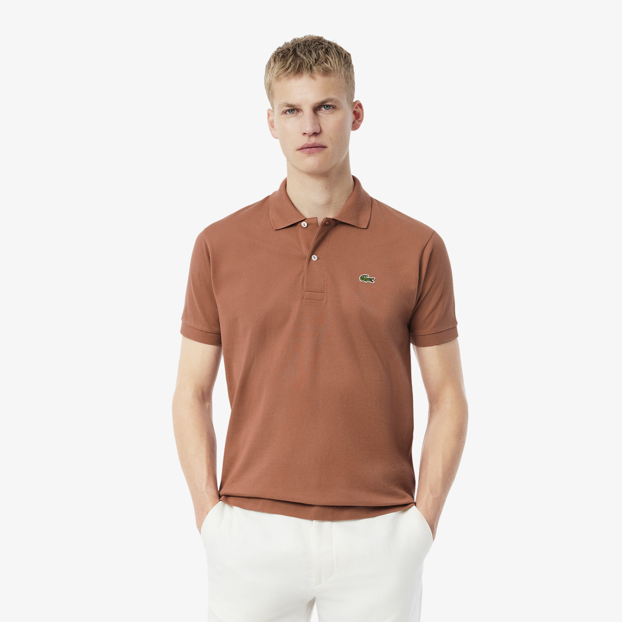 Мужское поло Lacoste L1212 Classic Fit, коричневый, арт. L1212