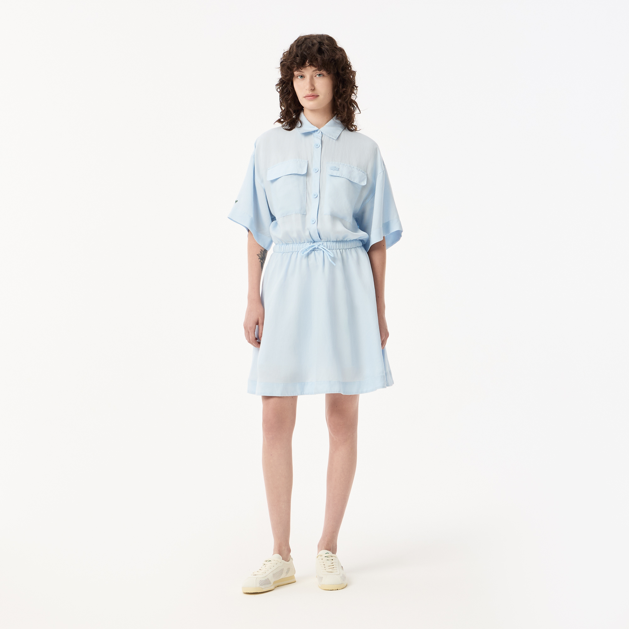 

Женское платье Lacoste из эластичного хлопка, Голубой