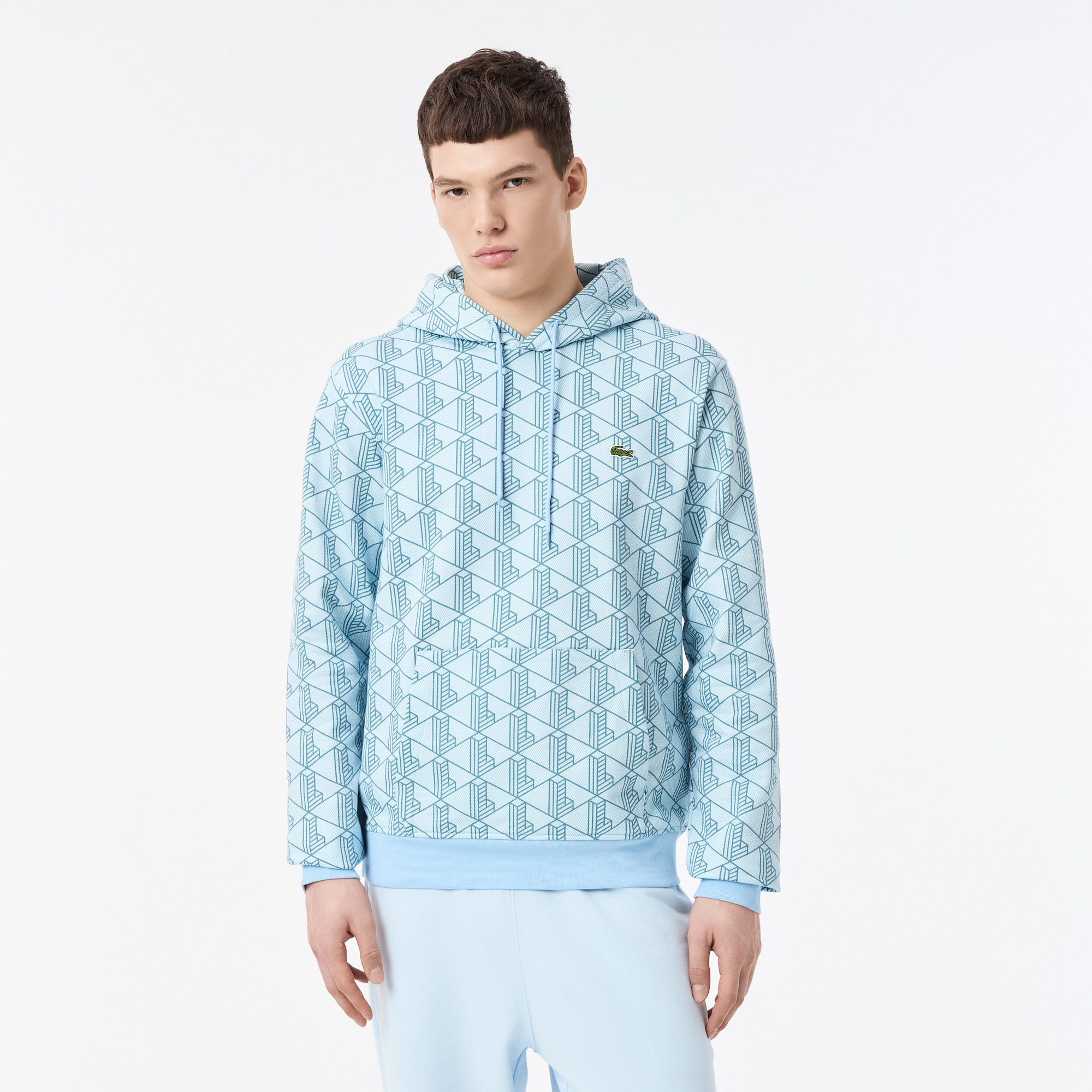 Мужская флисовая толстовка Lacoste Monorgam, голубой, арт. SH2855