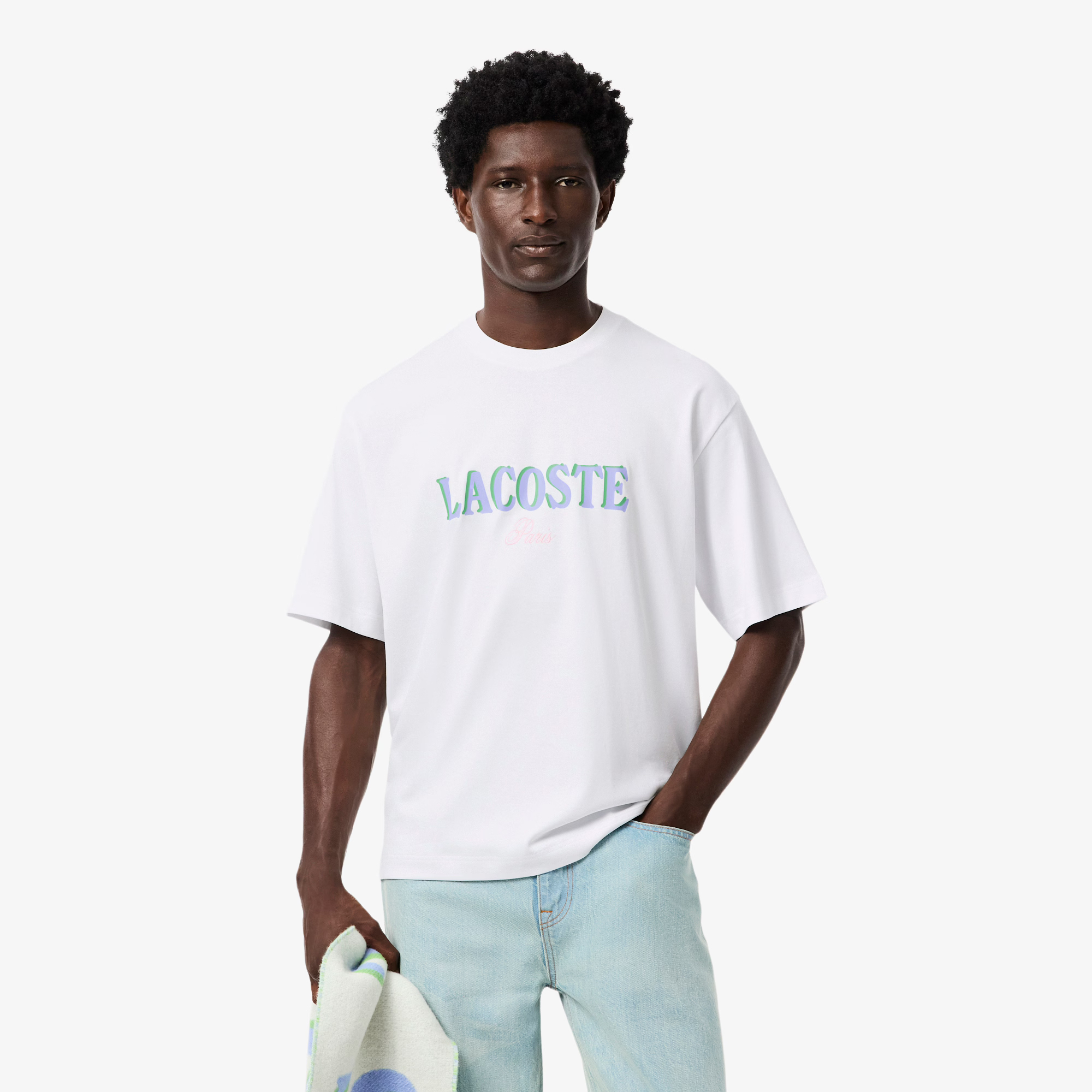 

Мужская футболка Lacoste Loose Fit из органического хлопка, Белый