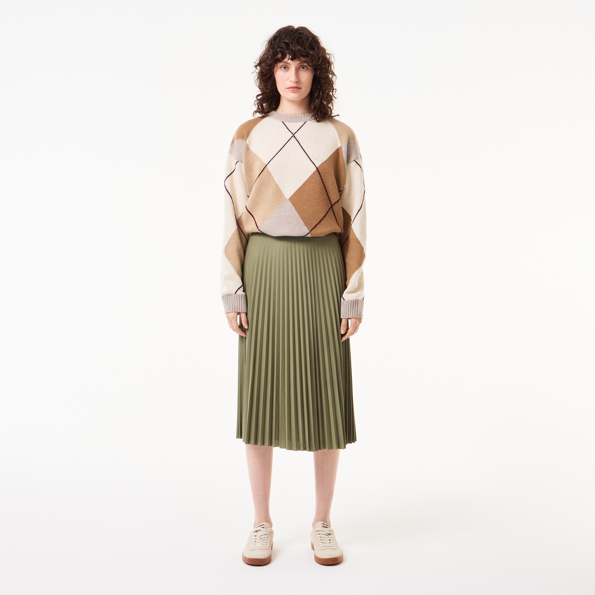 

Женская плиссированная юбка Lacoste, Хаки