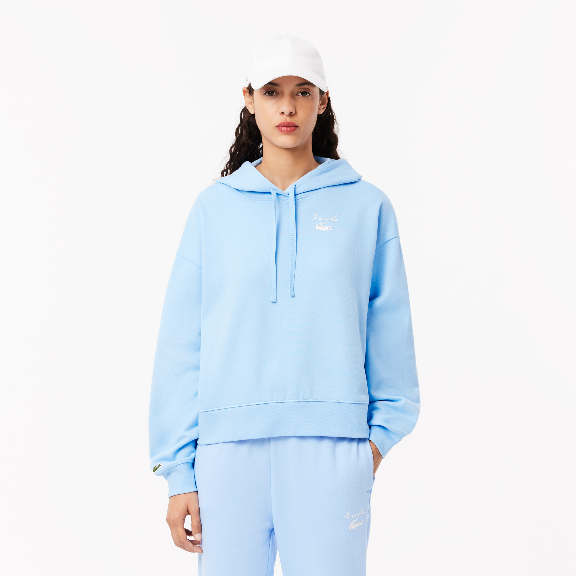 Женская флисовая толстовка Lacoste OVERSIZED Fit, голубой, арт. SF2649