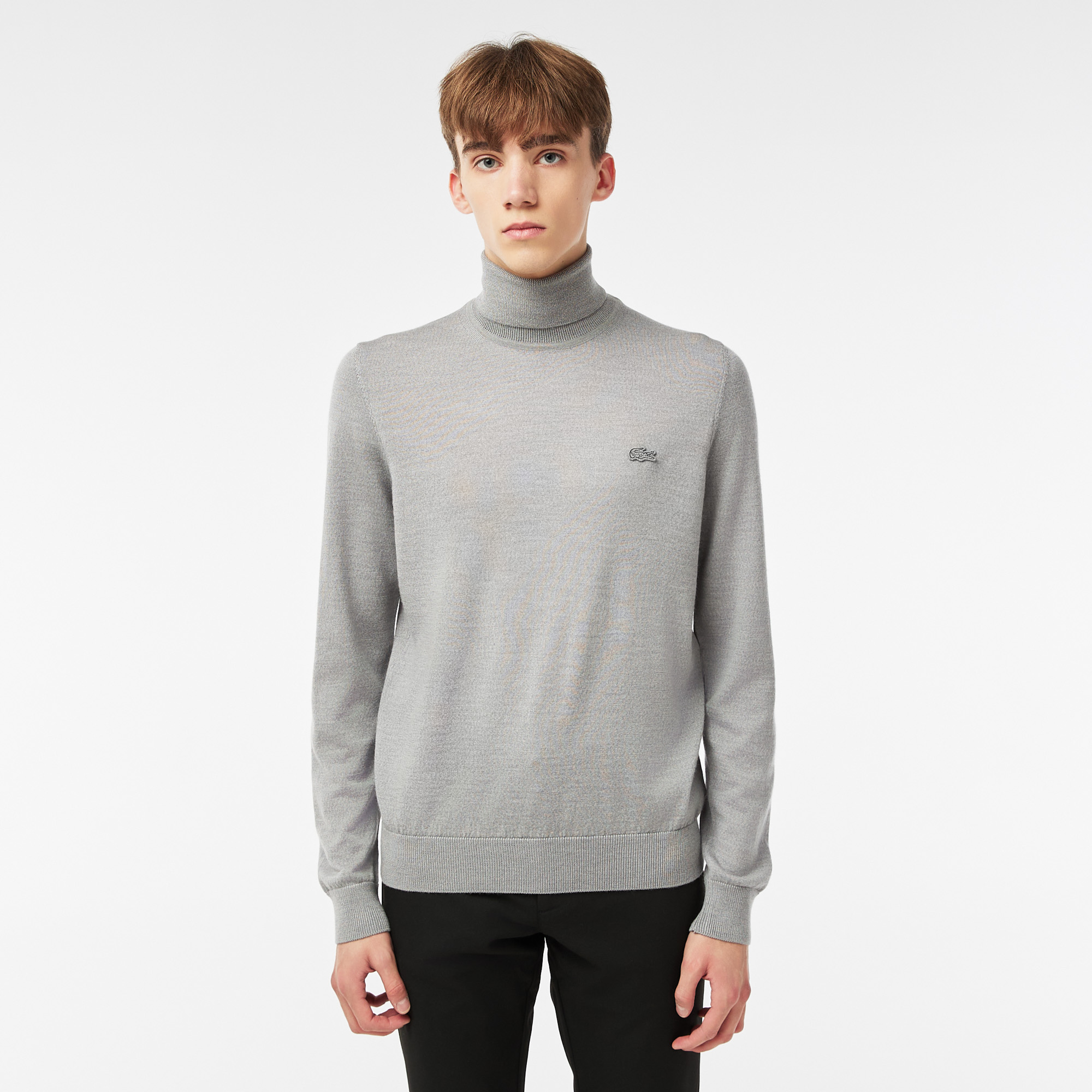 Мужская водолазка Lacoste из мериносовой шерсти, серый, арт. AH1959