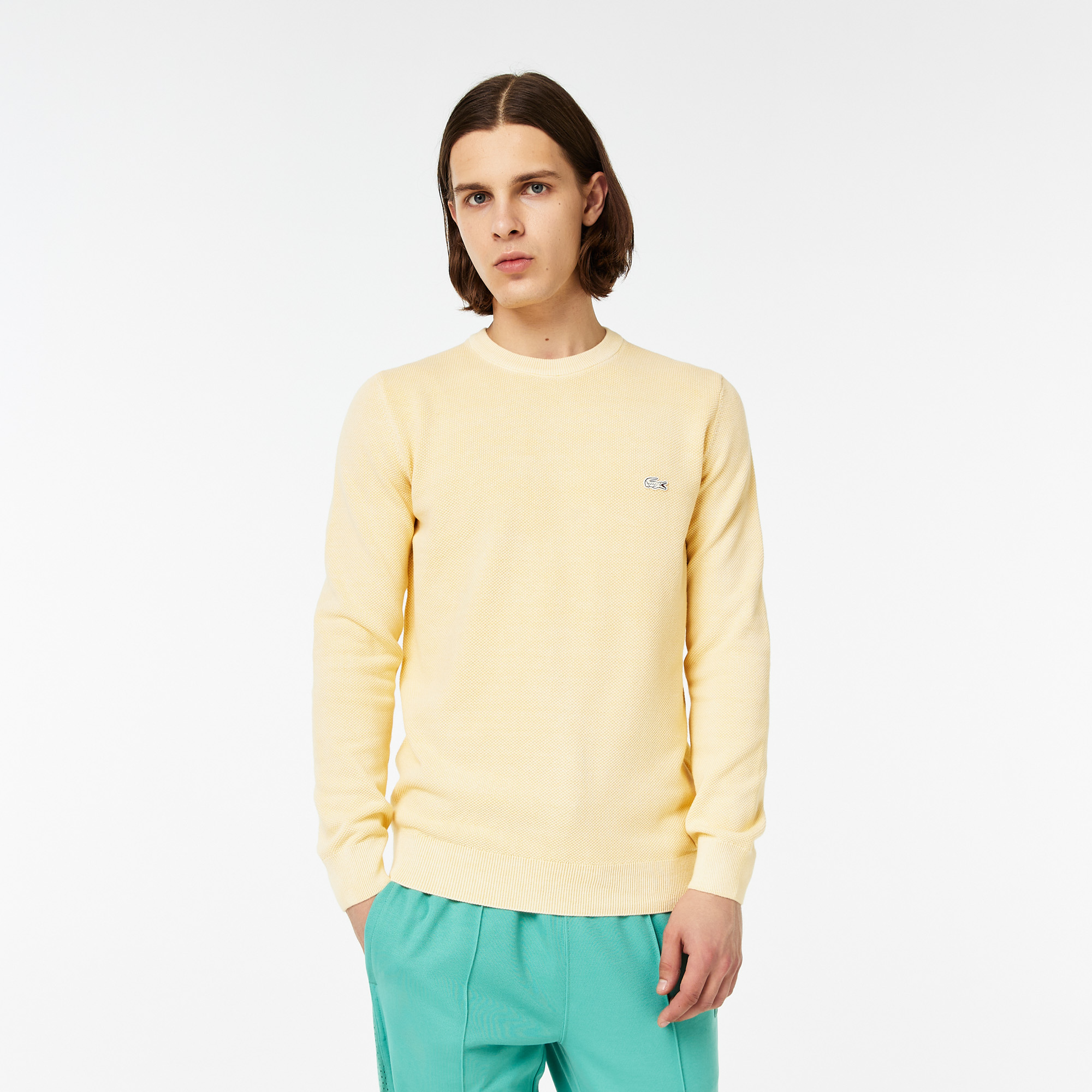 Мужской свитер Lacoste из органического хлопка, желтый, арт. AH0325