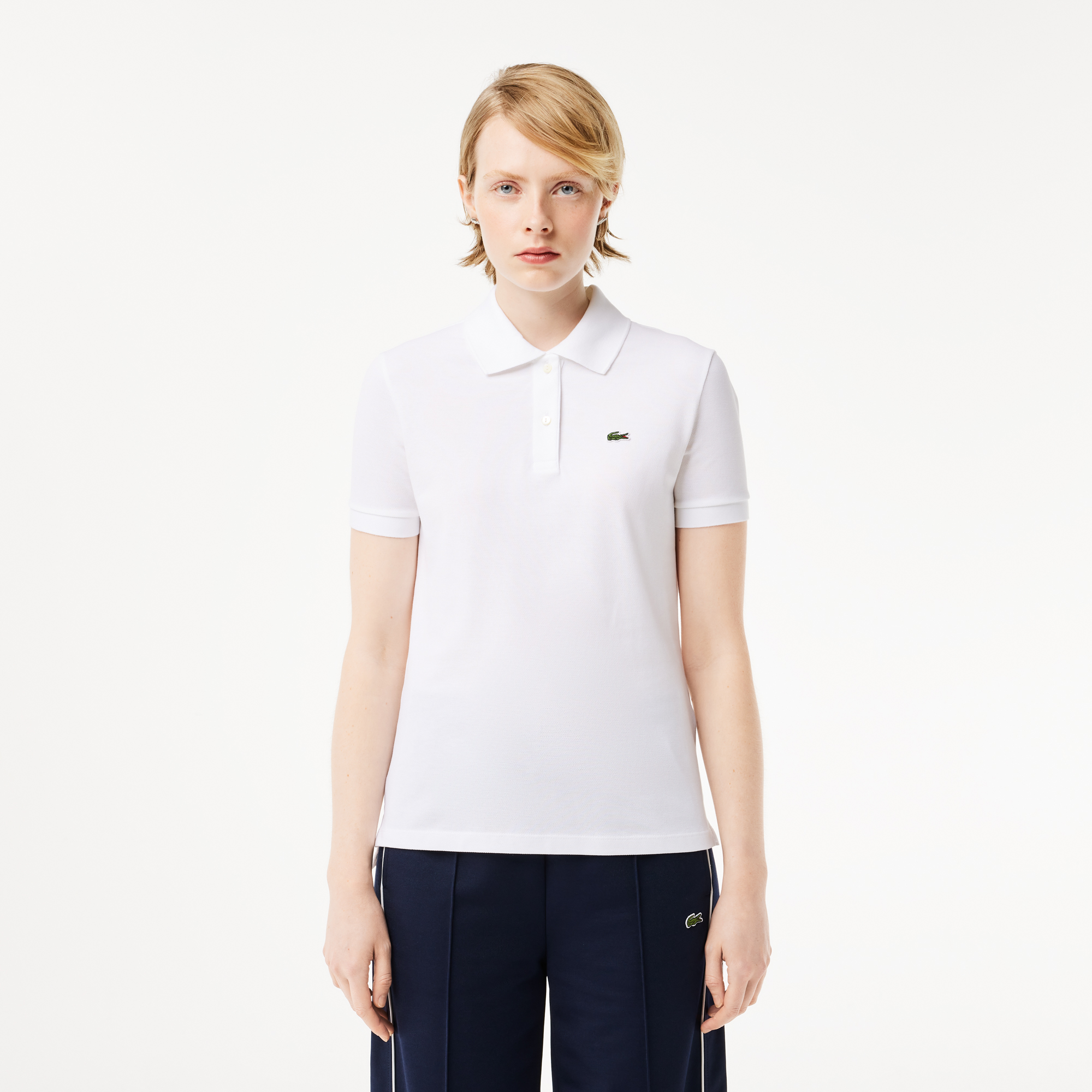 

Женское поло Lacoste классического кроя из хлопка Pique, Белый