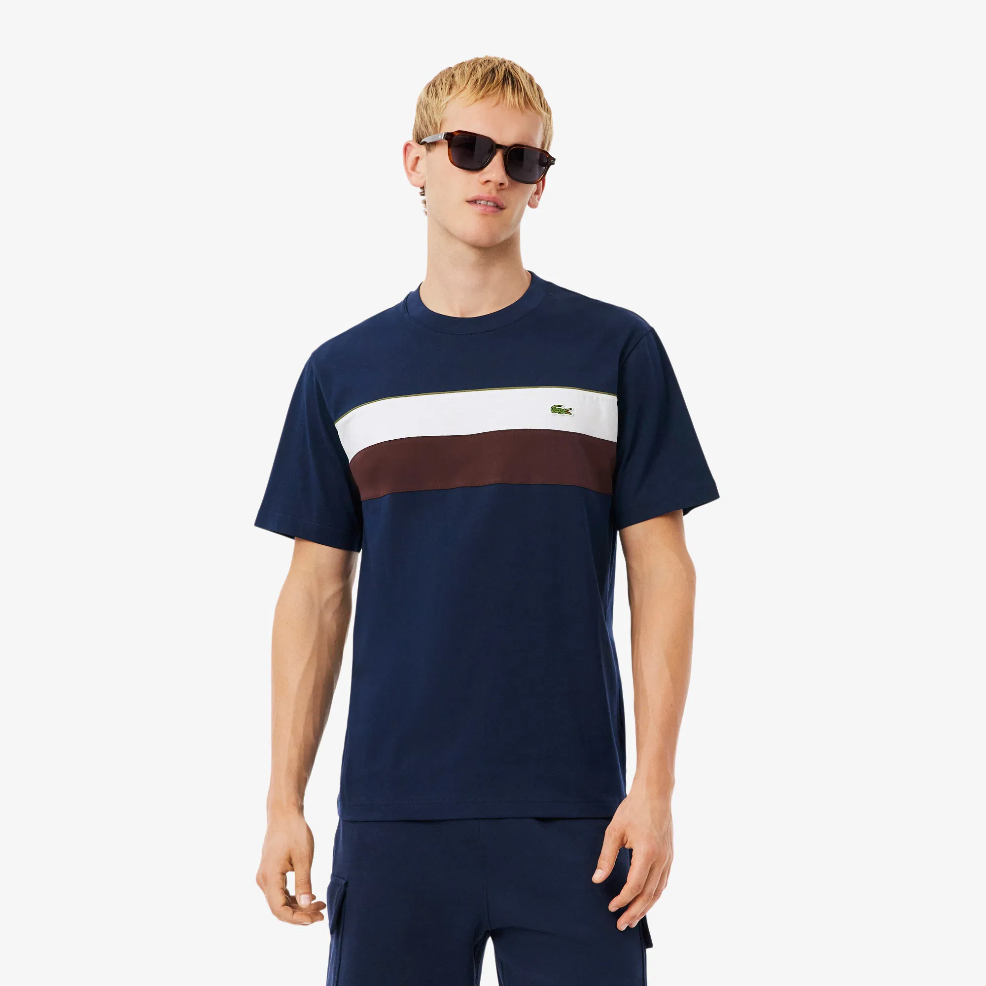 Футболка Lacoste колор-блок, синий, арт. TH5890