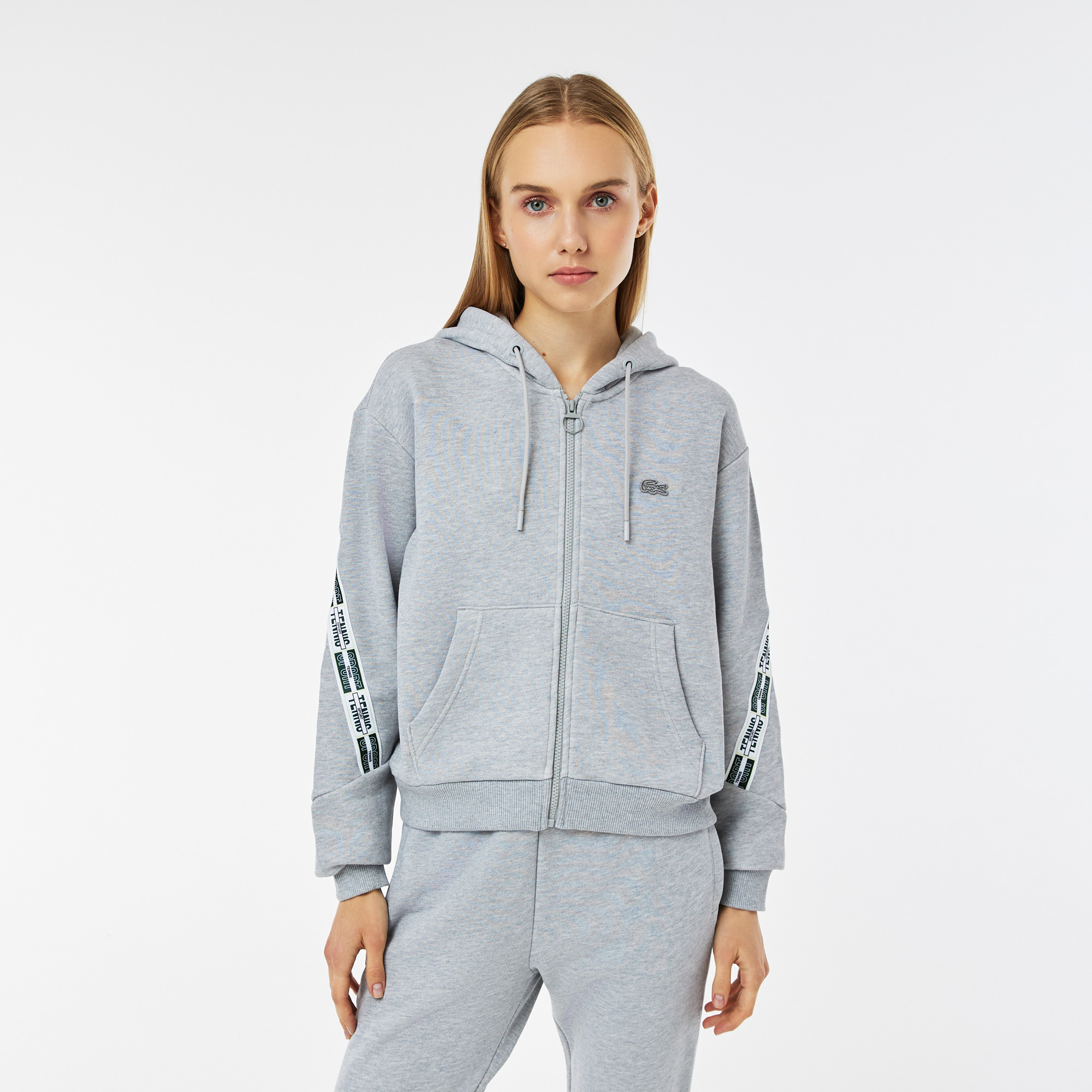 

Женская толстовка Lacoste укороченного кроя с капюшоном, Серый