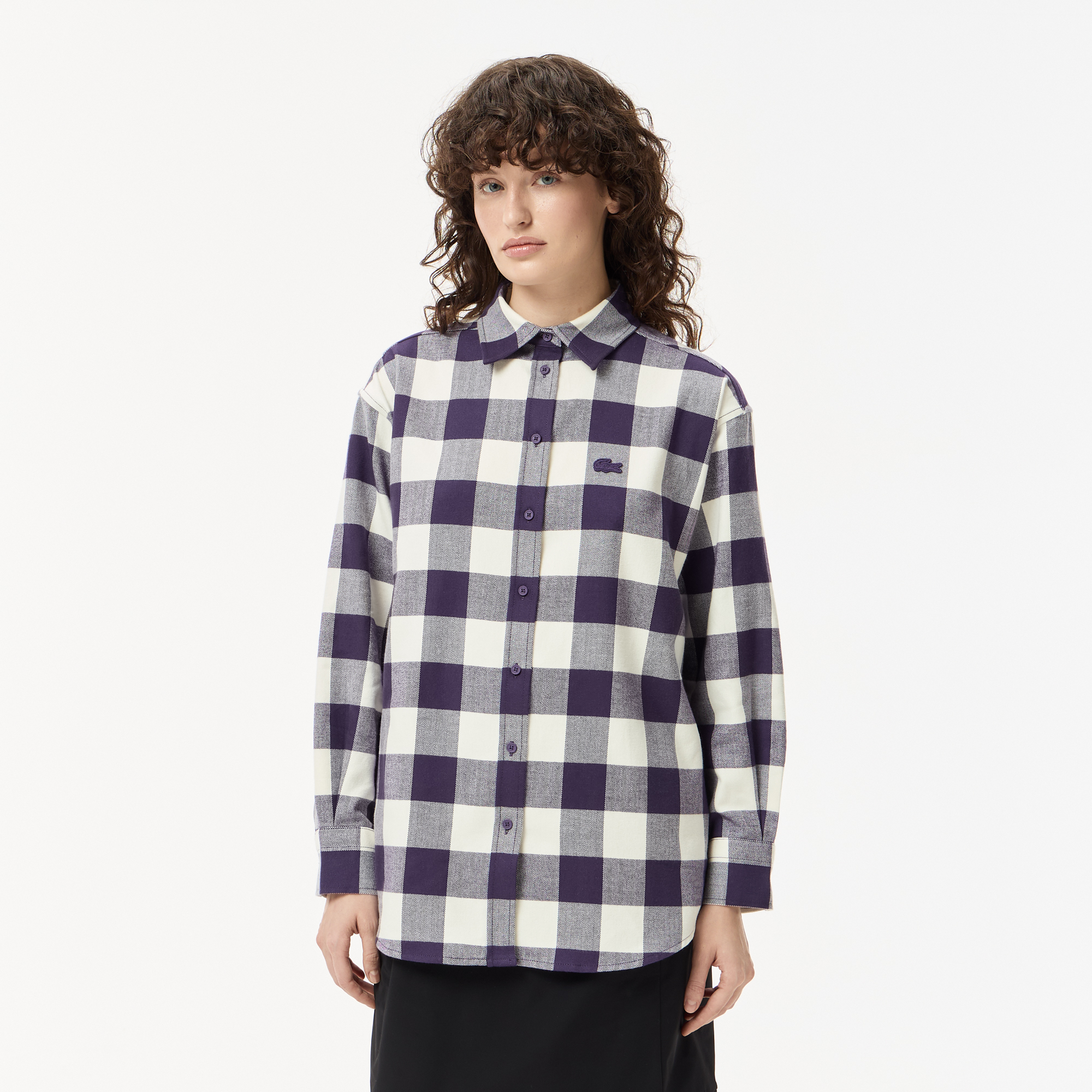 Женская рубашка Lacoste в клетку, фиолетовый, арт. CF2640