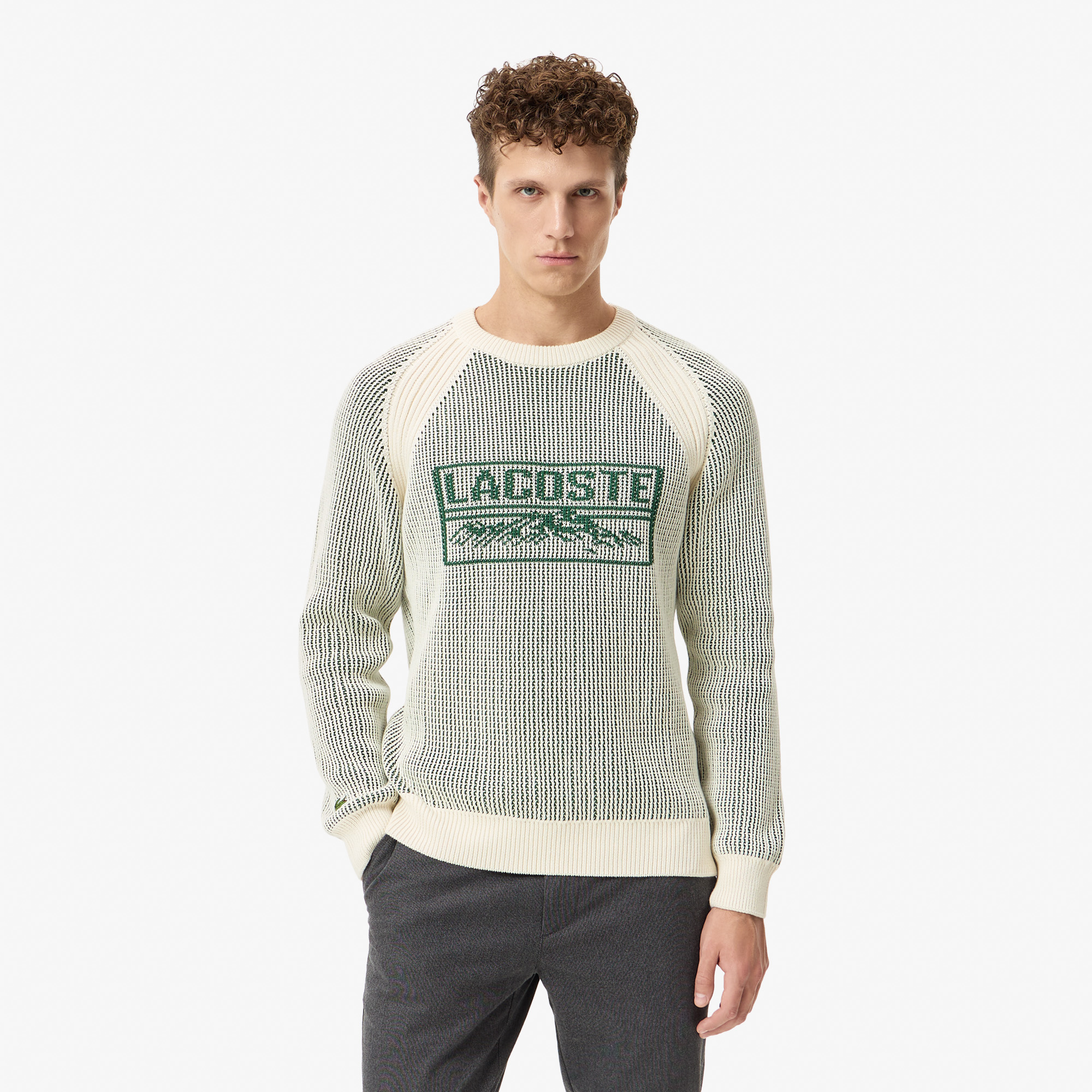 Свитер Lacoste стандартного кроя, бежевый, арт. AH2615