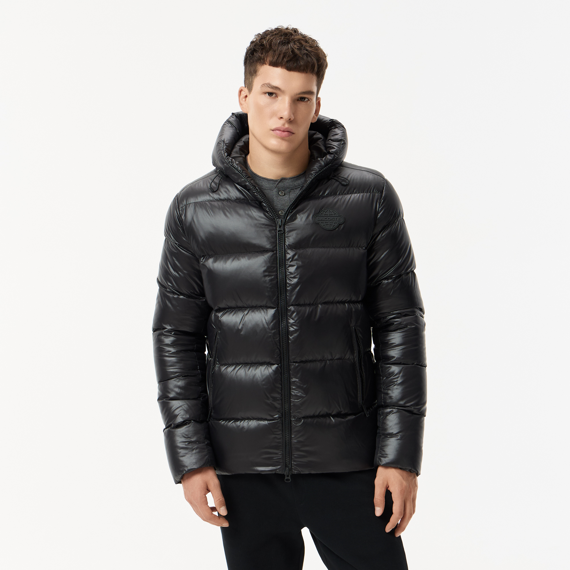 

Мужская короткая куртка-пуховик Lacoste, Чёрный