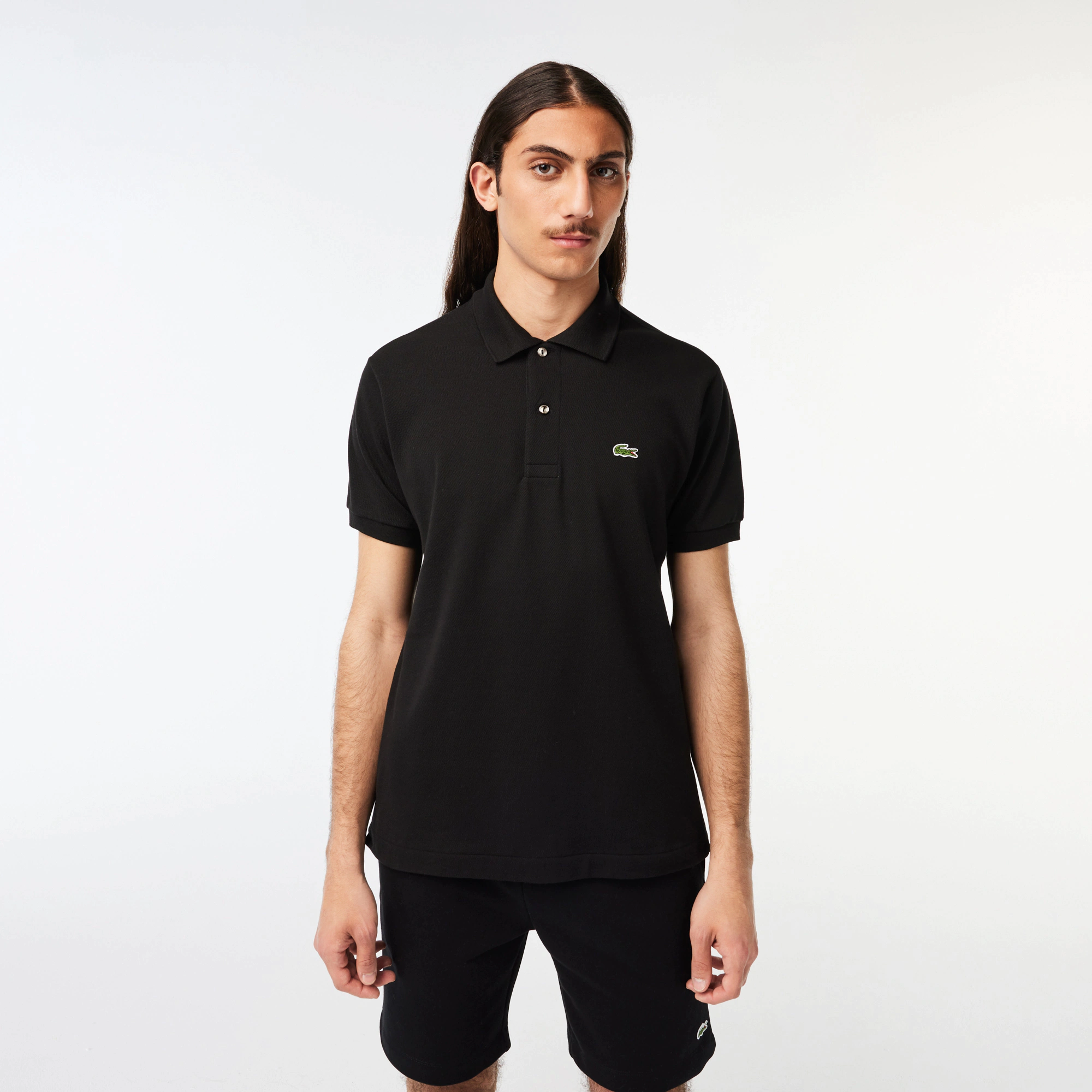 Мужское поло Lacoste L1212 Classic Fit, черный, арт. L1212