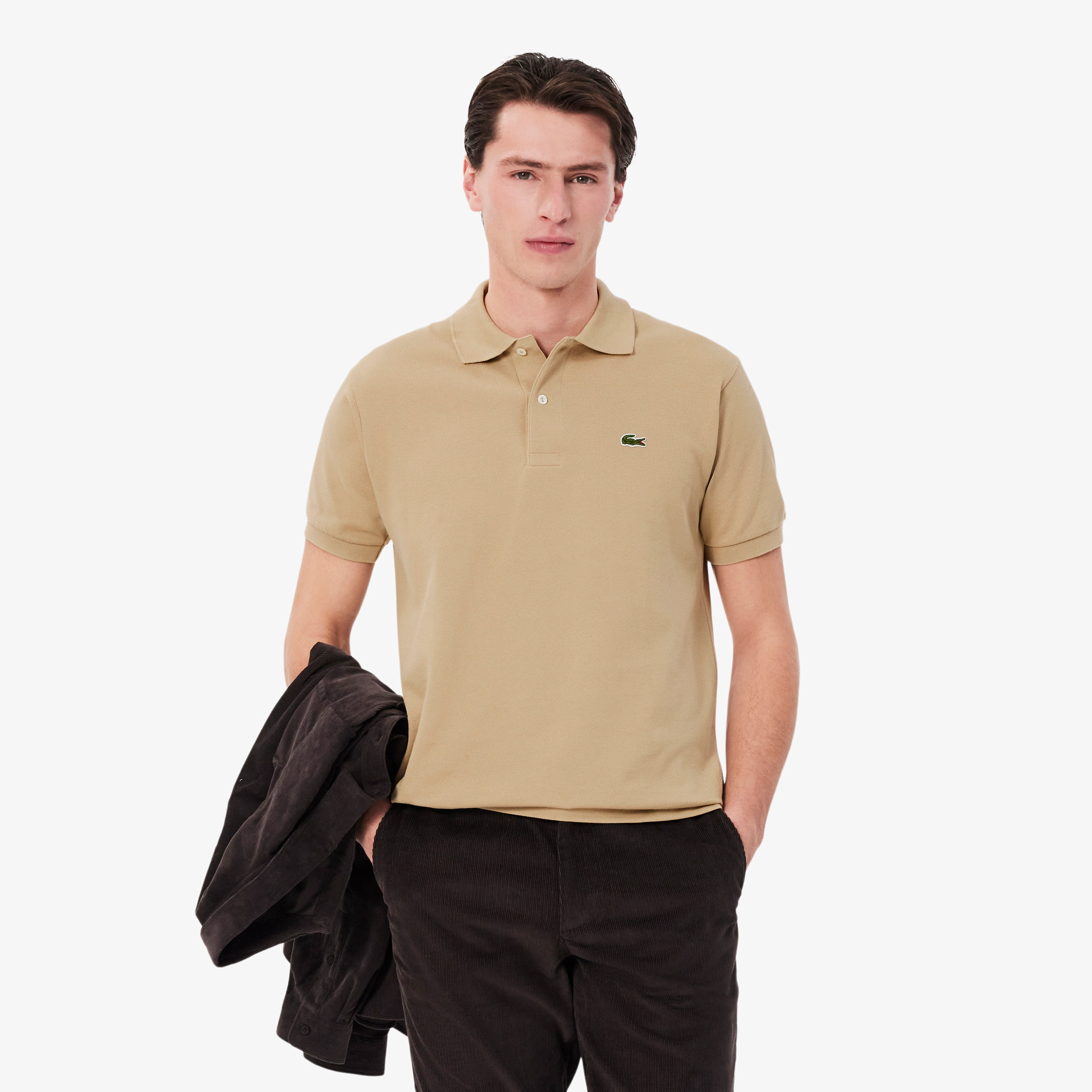 Мужское поло Lacoste L1212 Classic Fit, бежевый, арт. L1212