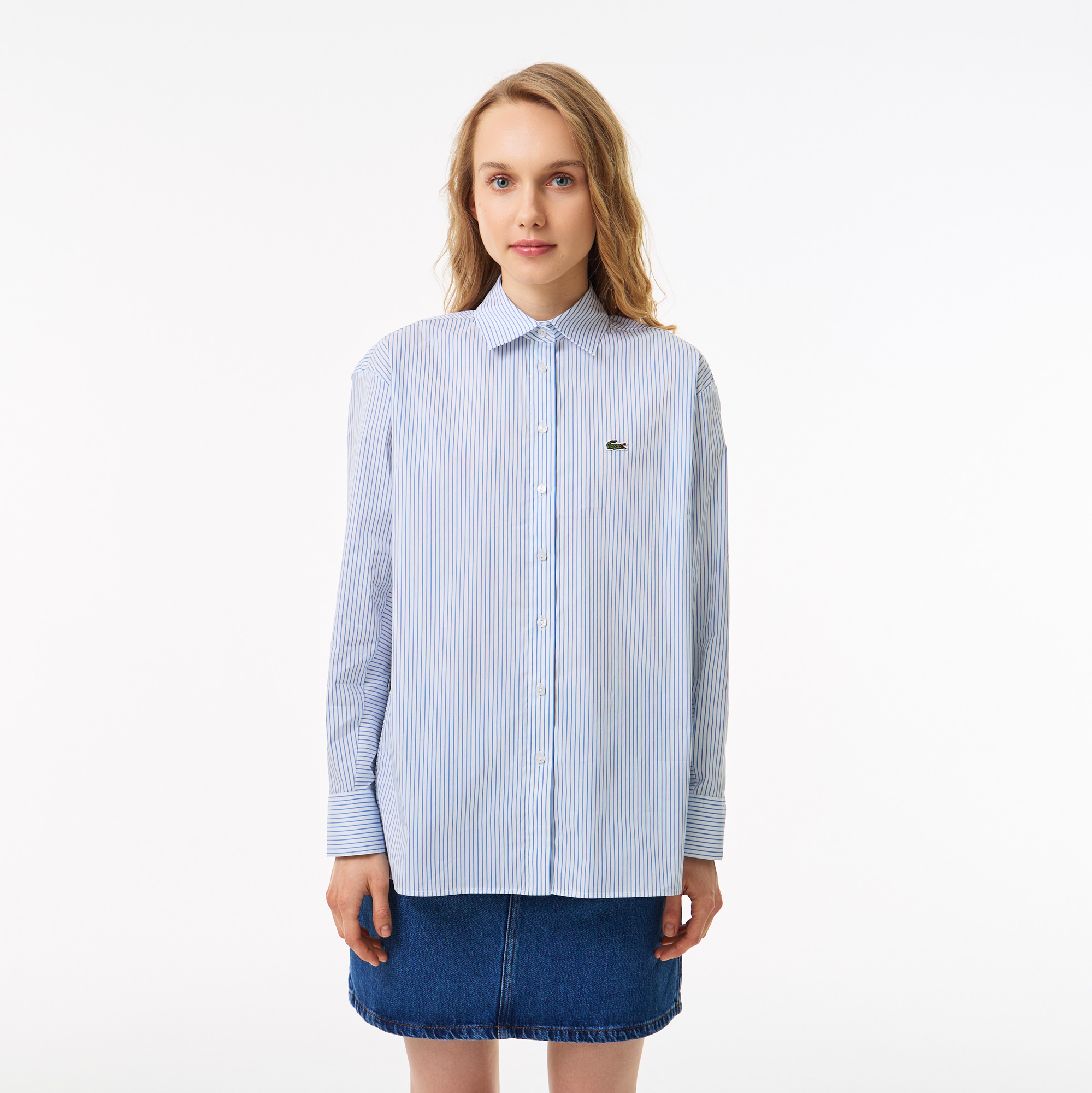 

Женская рубашка Lacoste оверсайз, Белый