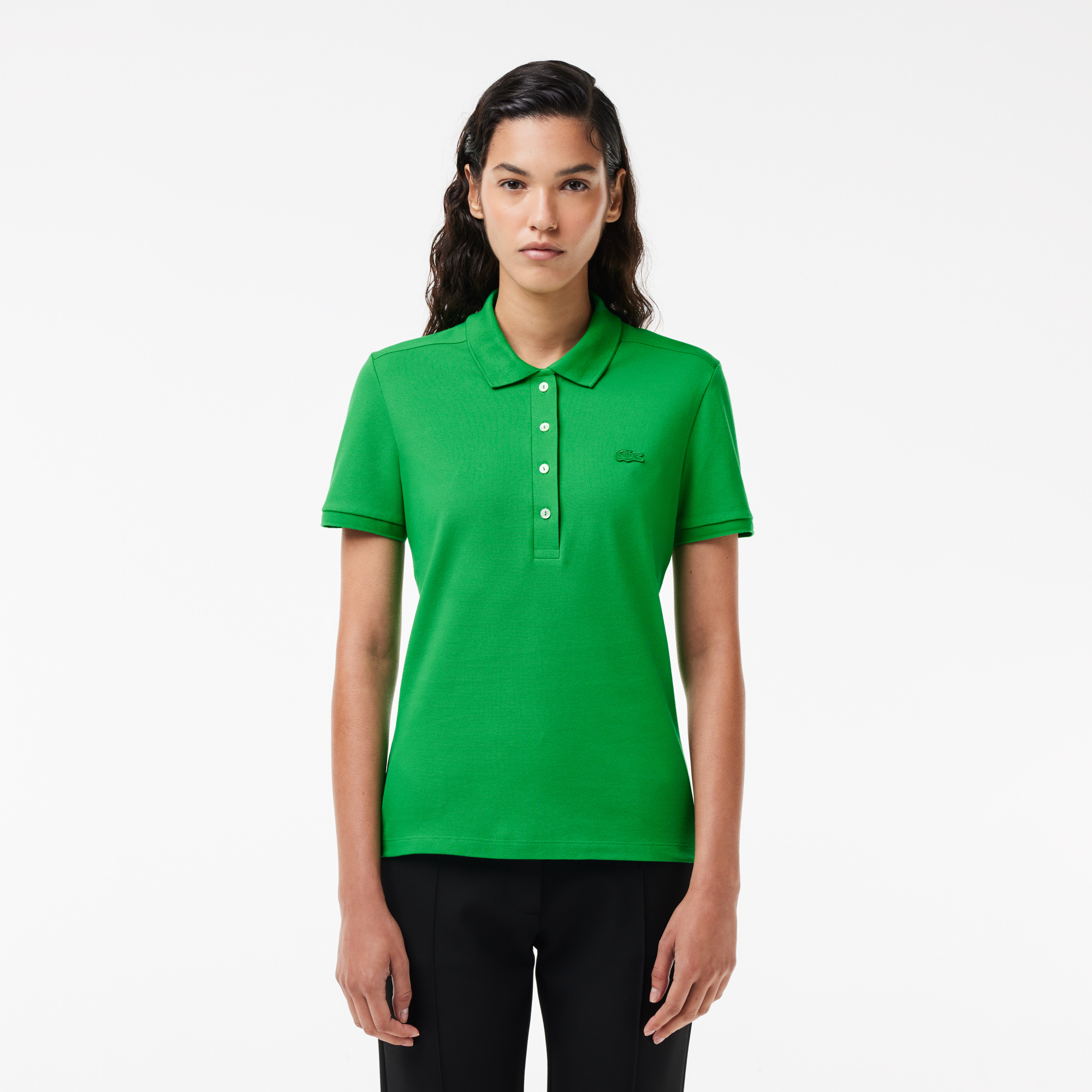 Женское поло Lacoste Slim Fit из эластичного хлопка, зеленый, арт. PF5462