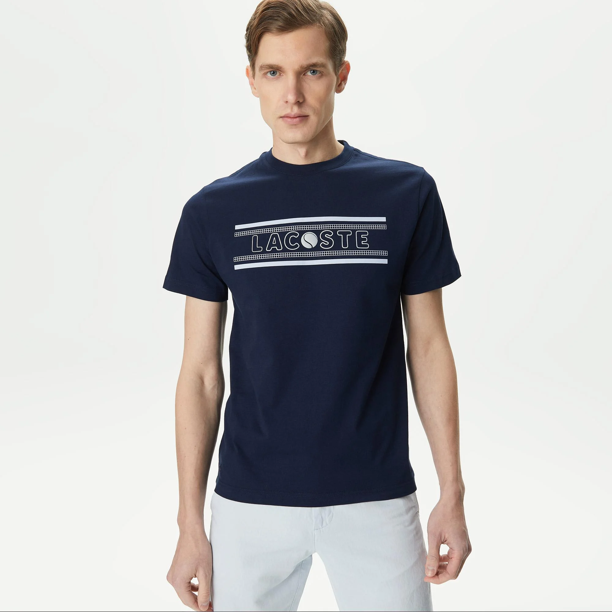 Мужская футболка Lacoste из хлопка, синий, арт. TH0401