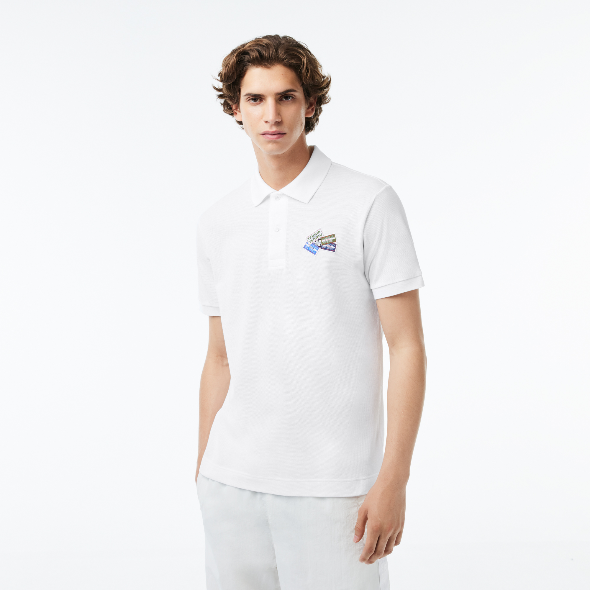 Мужское поло Lacoste Slim Fit L.12.12, белый, арт. PH2052