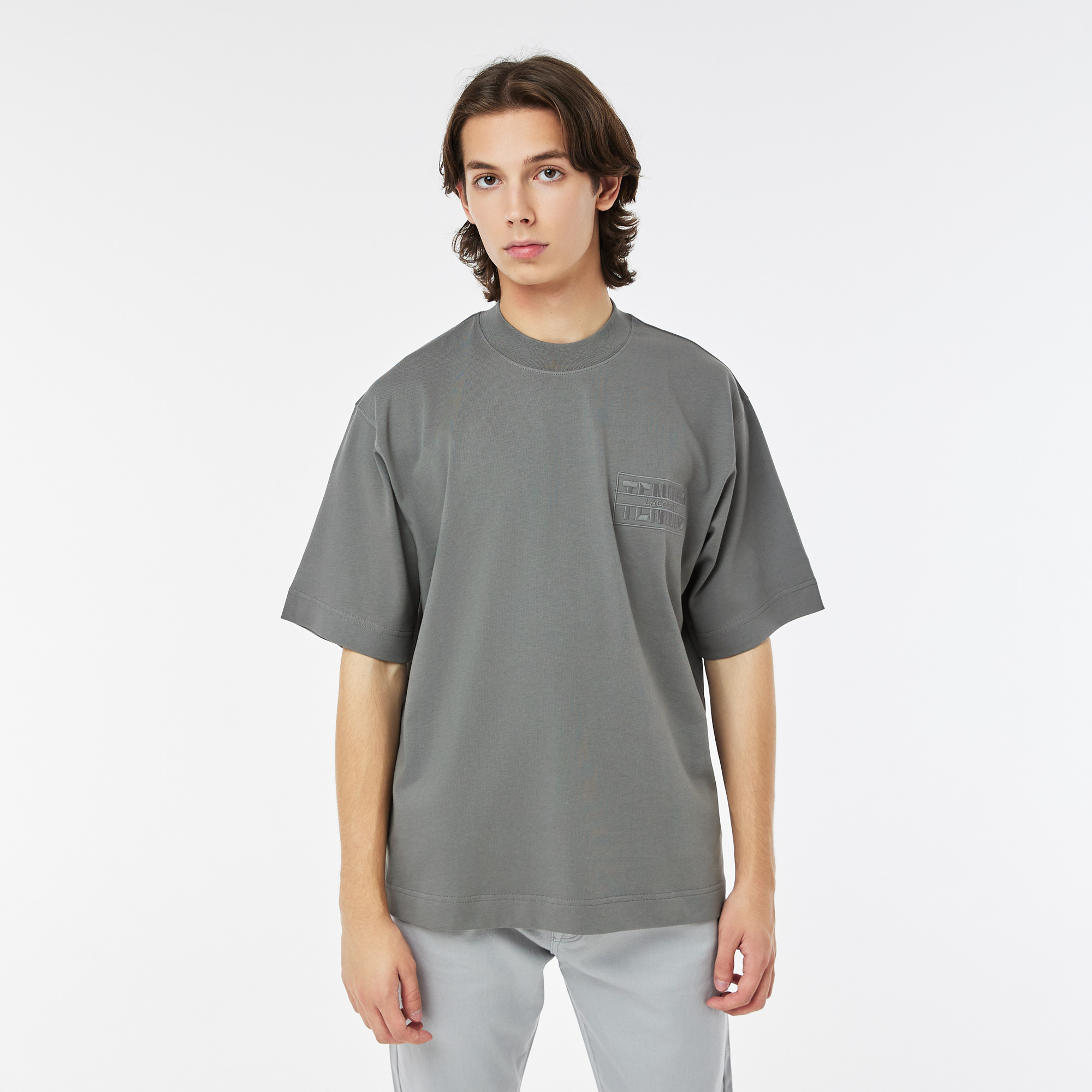 

Мужская футболка Lacoste свободного кроя, Серый