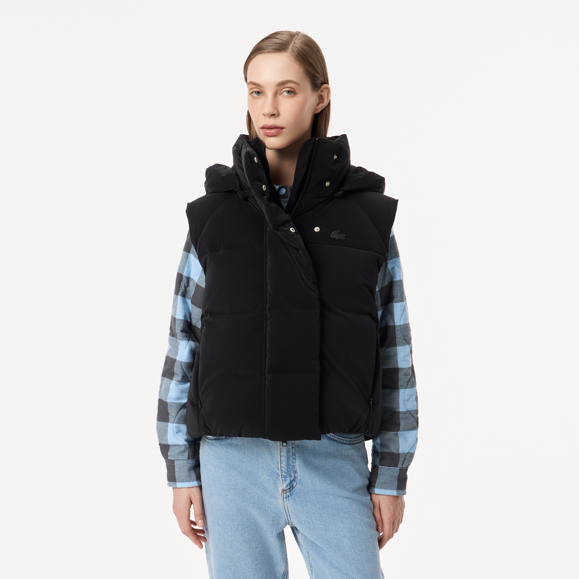 Женский жилет Lacoste с капюшоном, черный, арт. BF2606