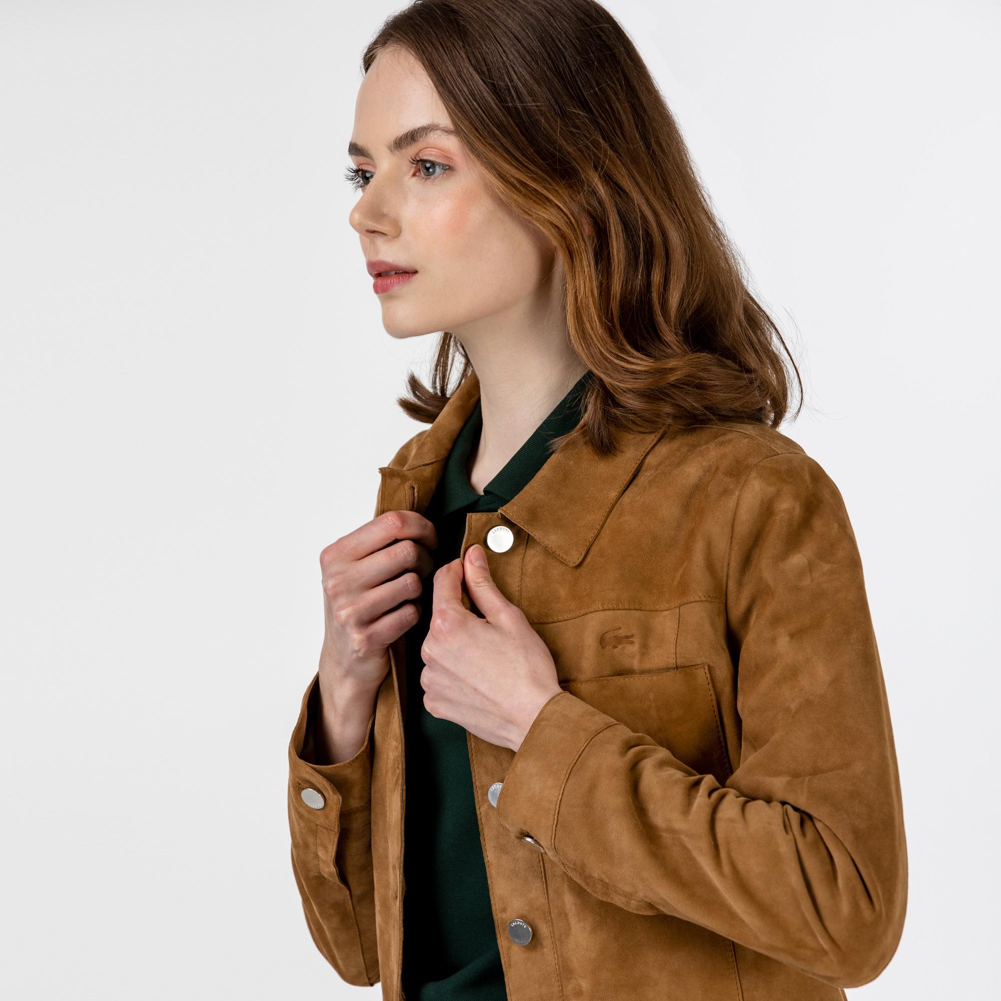 Куртка женская Lacoste из кожи, коричневый, арт. BF0124