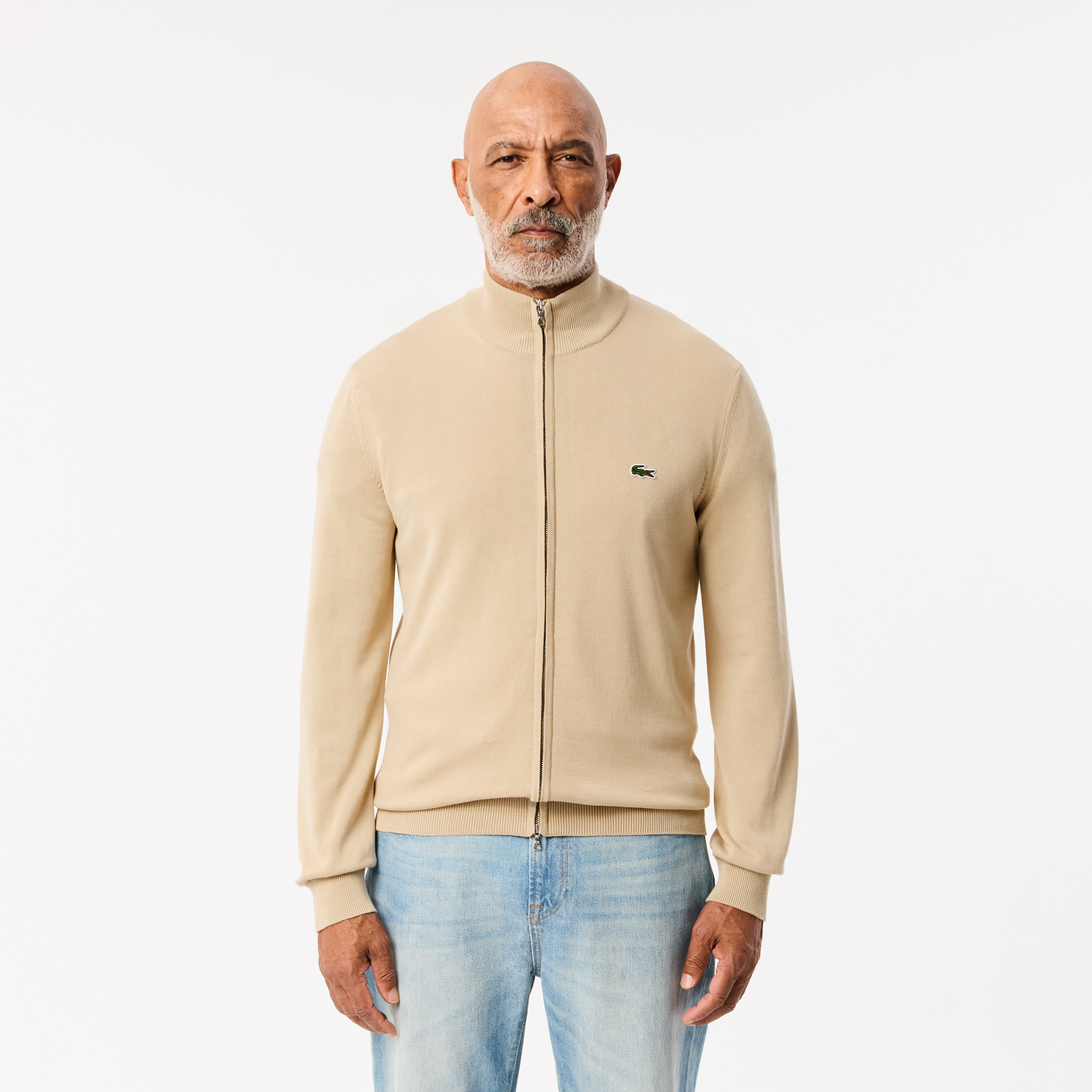

Мужской свитер Lacoste на молнии из органического хлопка, Бежевый