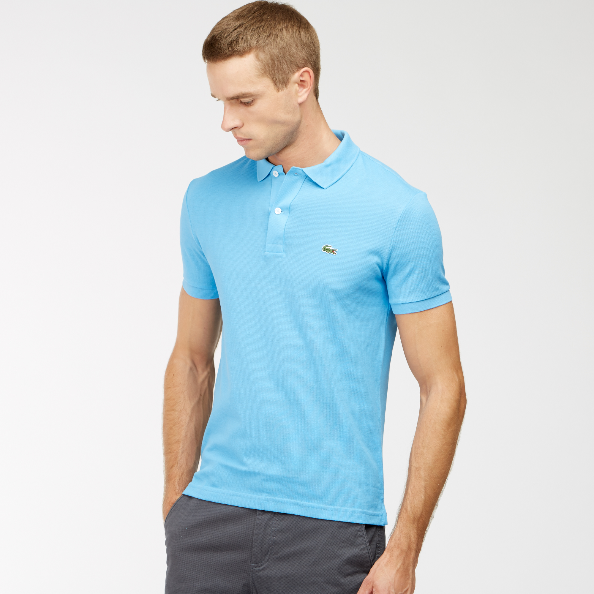 

Мужское поло Lacoste L.12.12 приталенного кроя, Синий