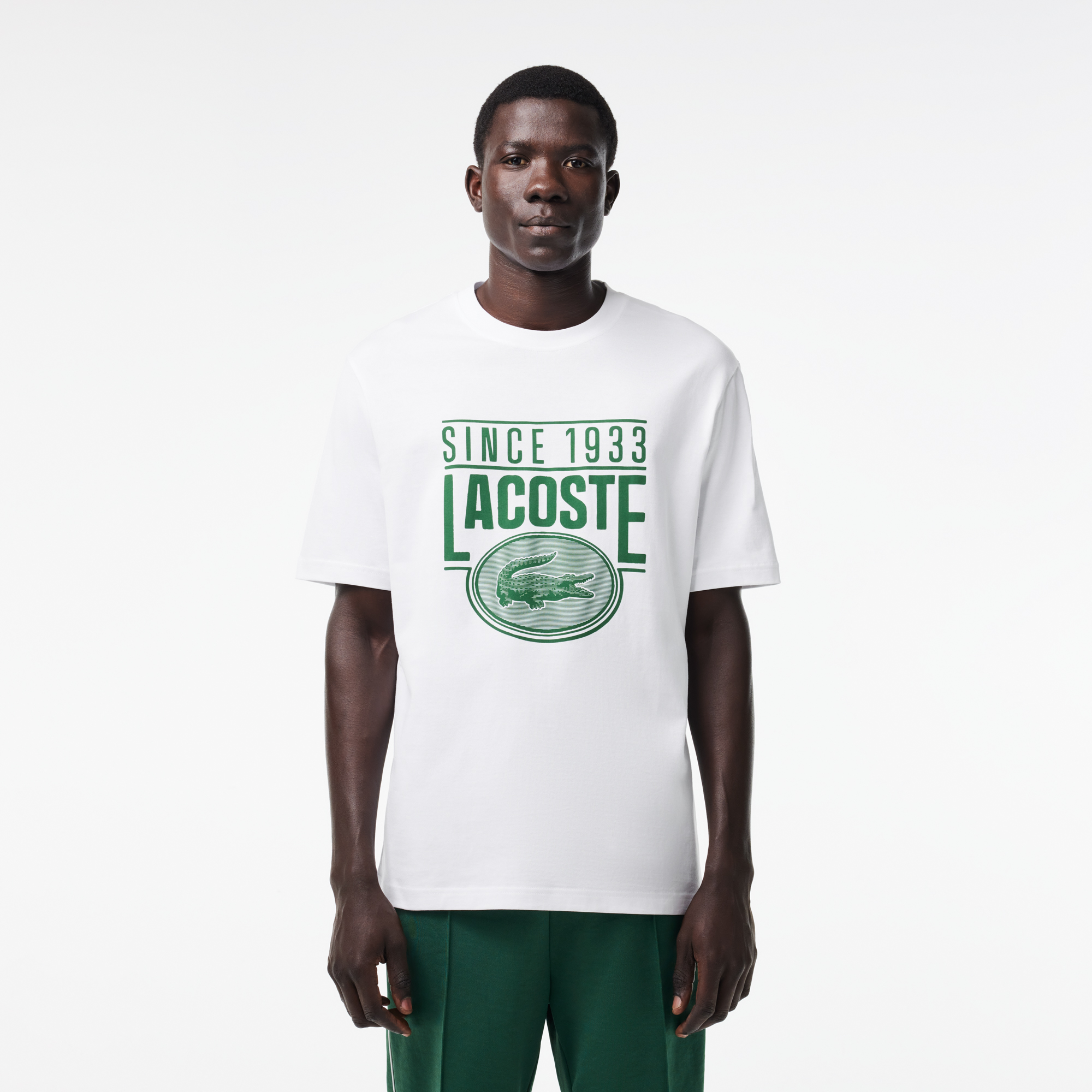 Мужская футболка Lacoste стандартного кроя, белый, арт. TH7315
