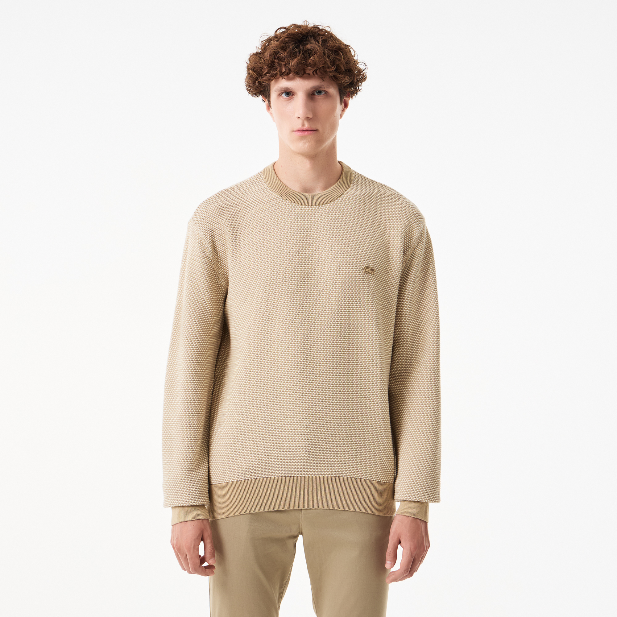 

Мужской свитер Lacoste свободного кроя, Бежевый